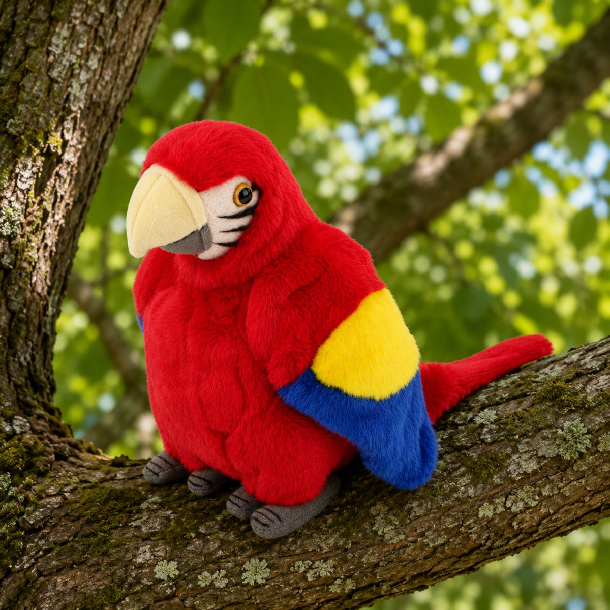 Plush Parrot Macaw Exotic Bird Mascot Cuddly Toy Red 24 Cm