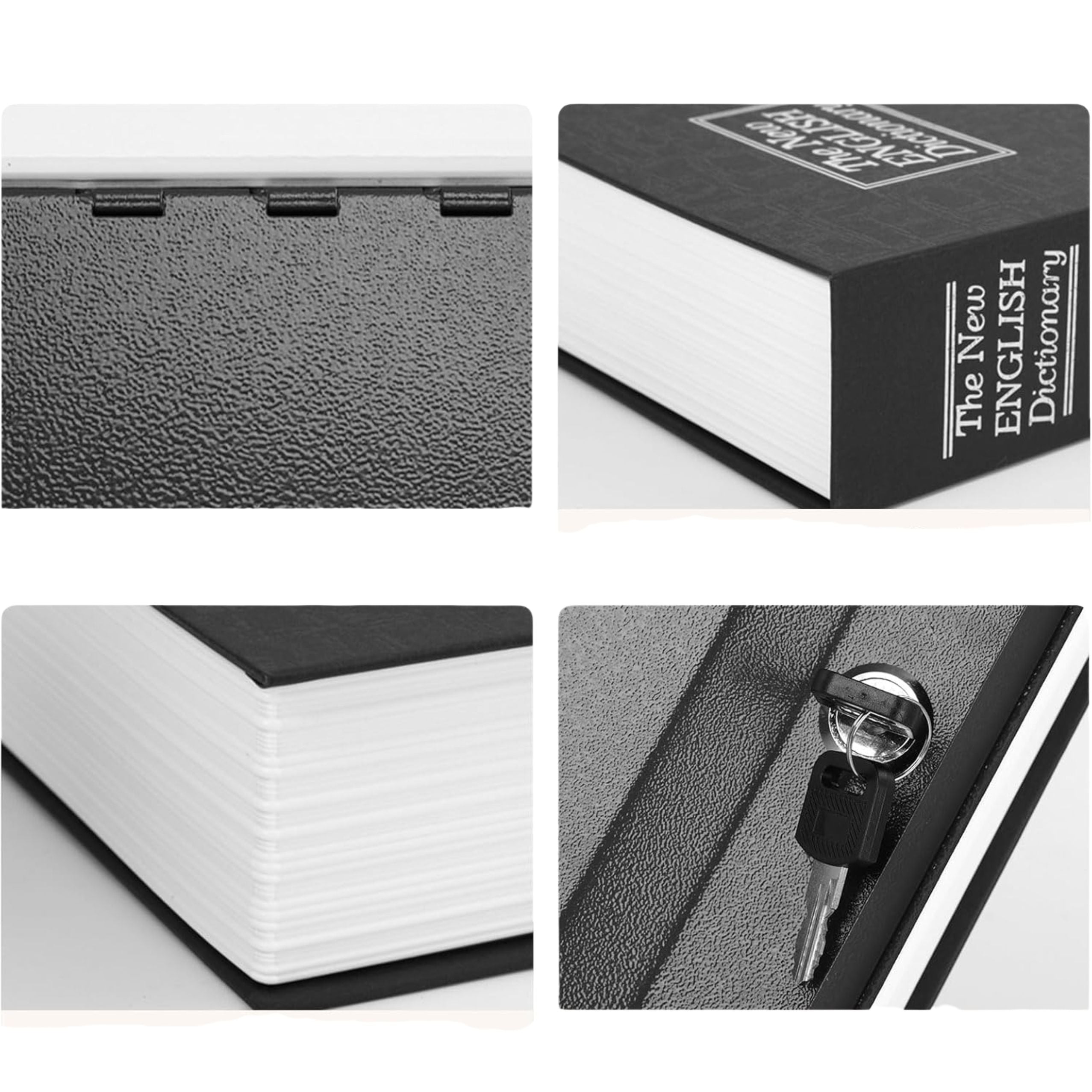 Book-shaped Safe With Key Case Black 18x12 Cm