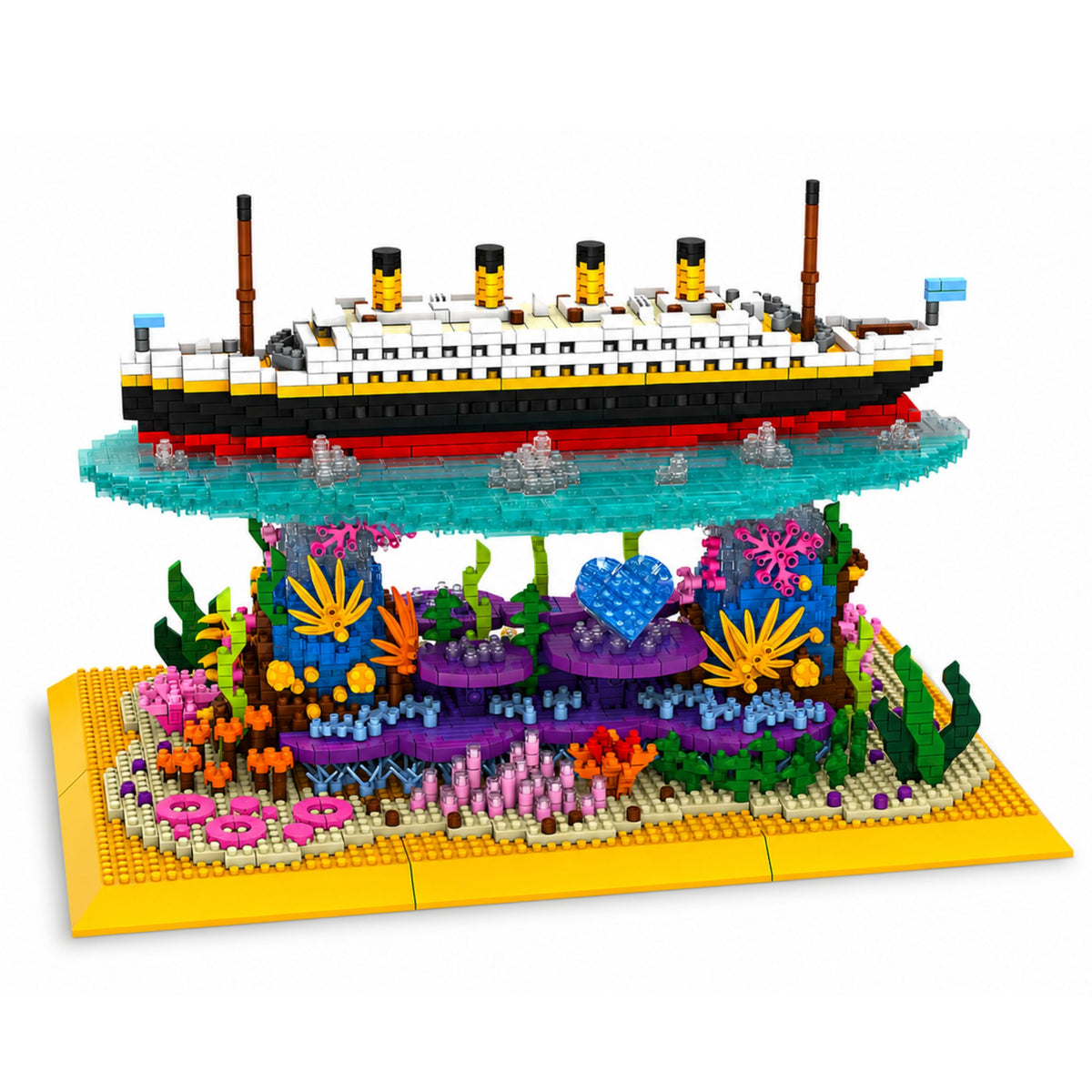 Construction Bricks Titanic Ship On A Coral Reef 3892 Pcs.