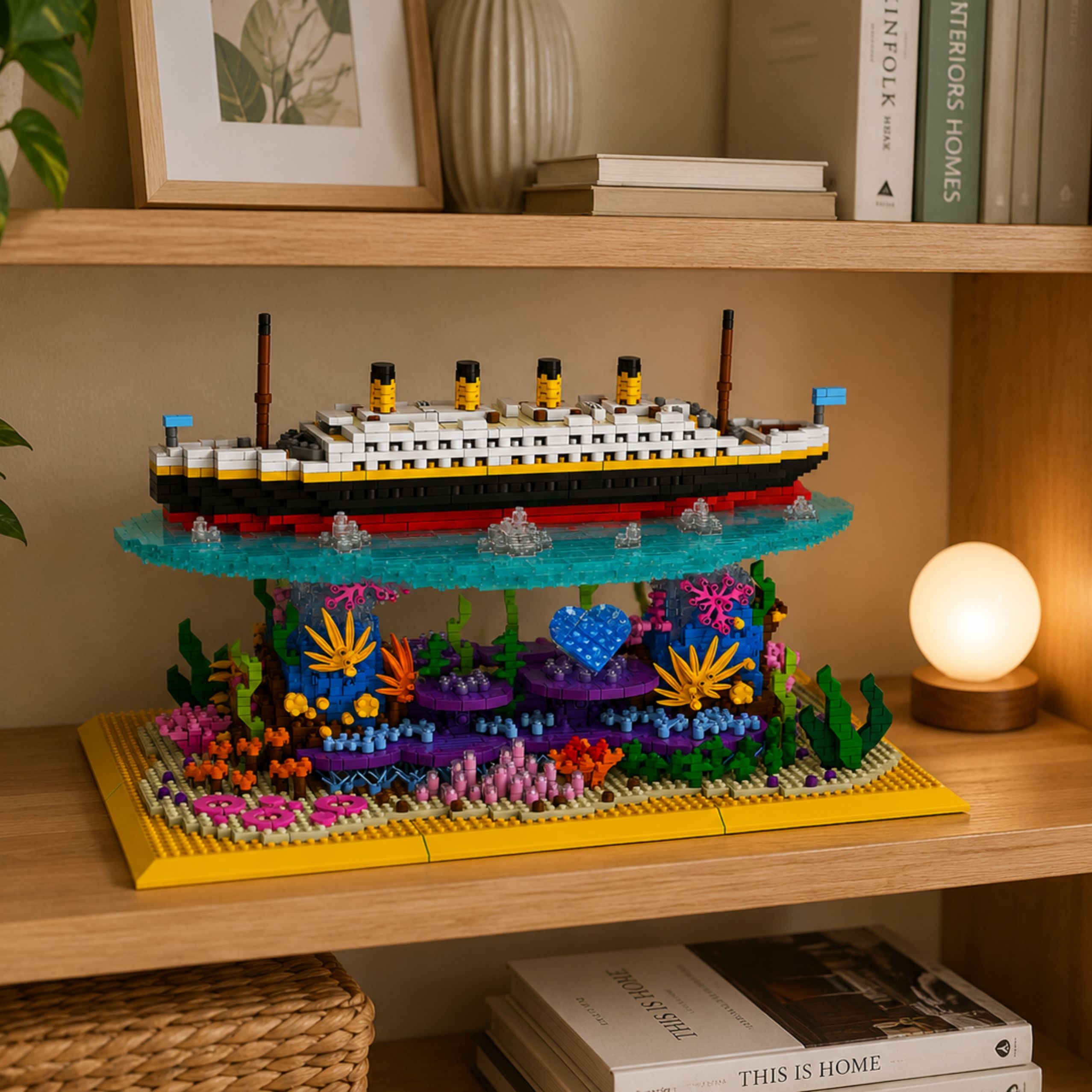 Construction Bricks Titanic Ship On A Coral Reef 3892 Pcs.