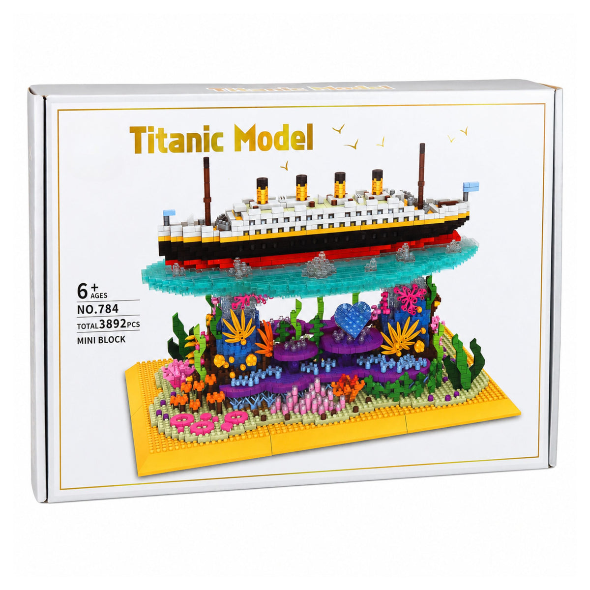 Construction Bricks Titanic Ship On A Coral Reef 3892 Pcs.