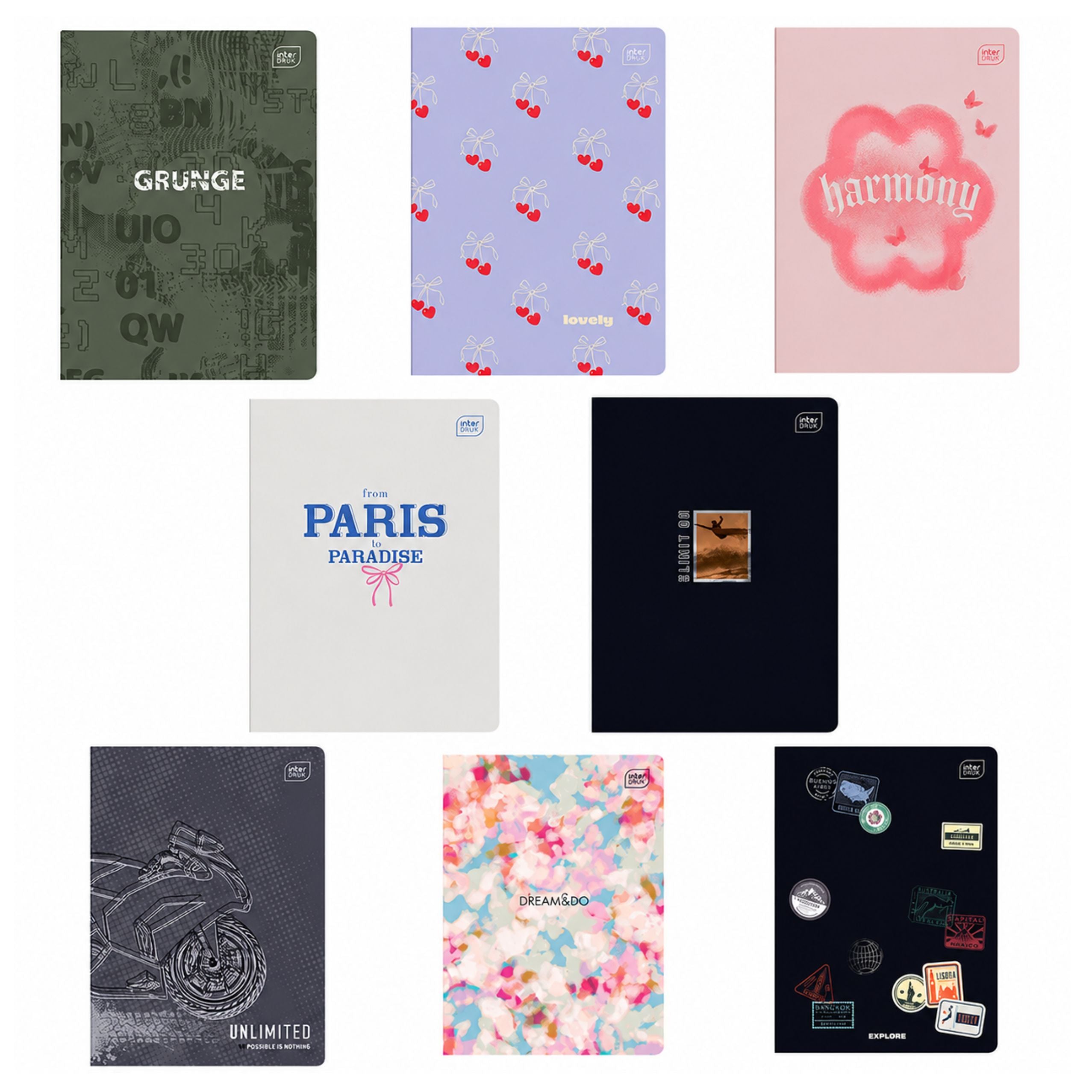 Interdruk A5 Squared Notebook With Margin 60 Sheets Assorted Designs