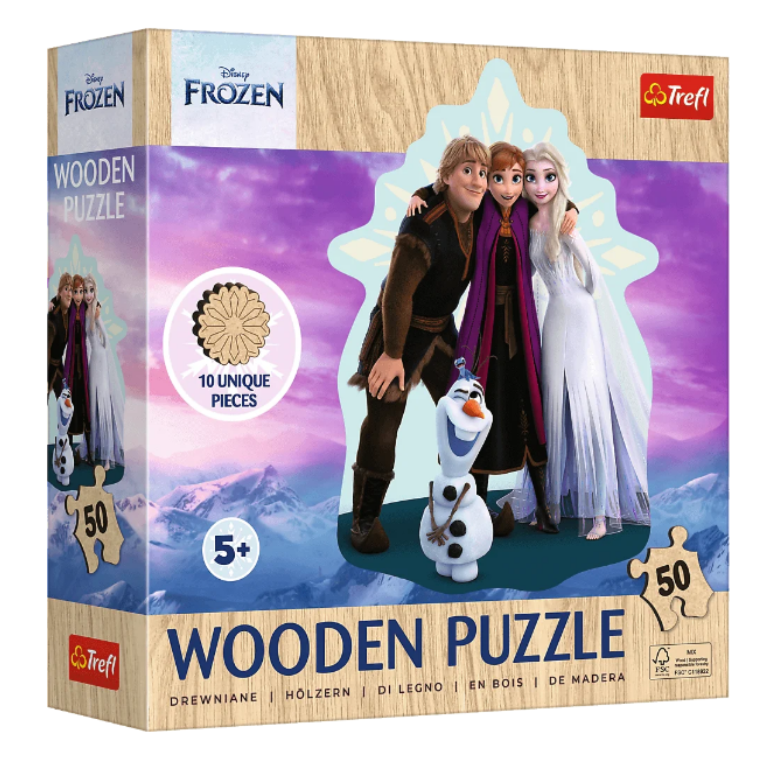 Puzzle – 50 Wooden Pieces – Disney Frozen – Favorite Frozen Land – Trefl 31512
