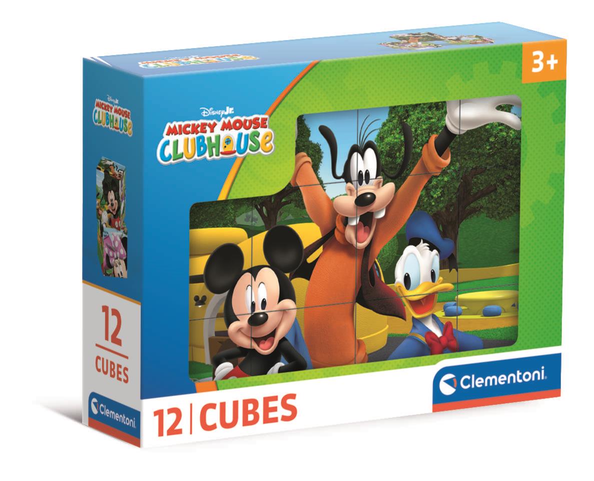 Puzzle 12 Cube Blocks Disney Mickey Mouse Clubhouse Clementoni 41348
