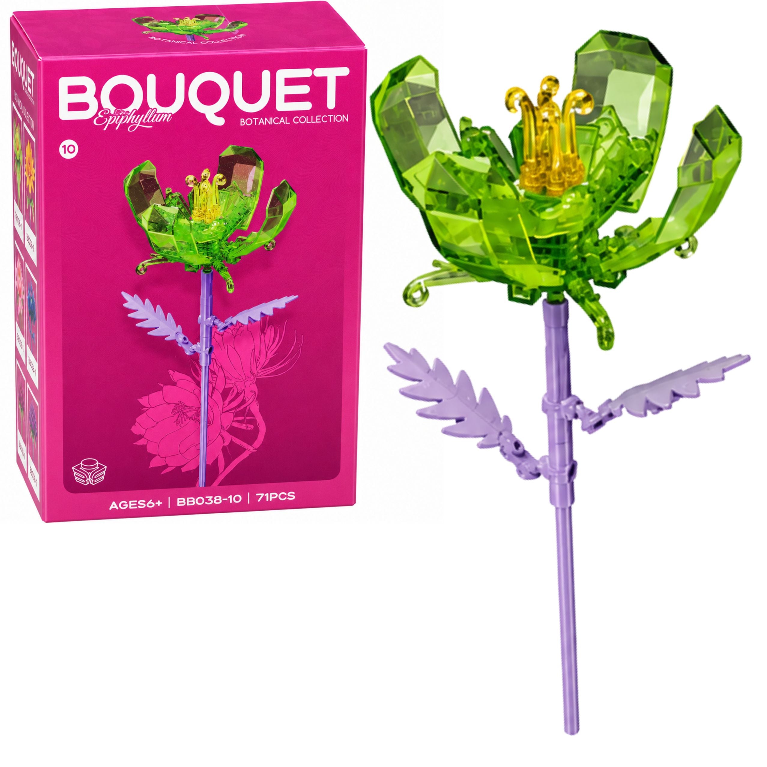 Building Blocks Single Flower With Stem Colorful Mix 71-106 Pieces