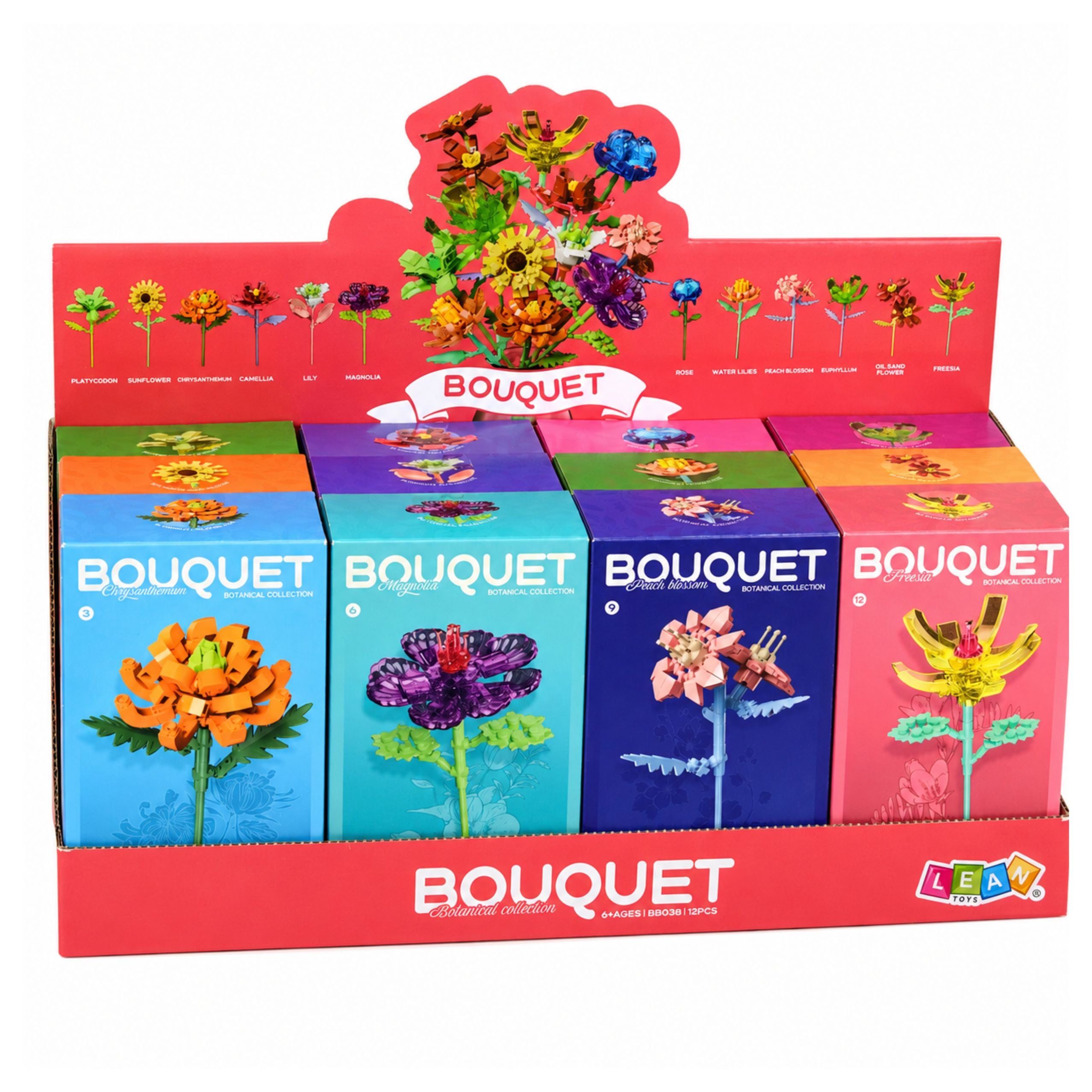 Building Blocks Single Flower With Stem Colorful Mix 71-106 Pieces