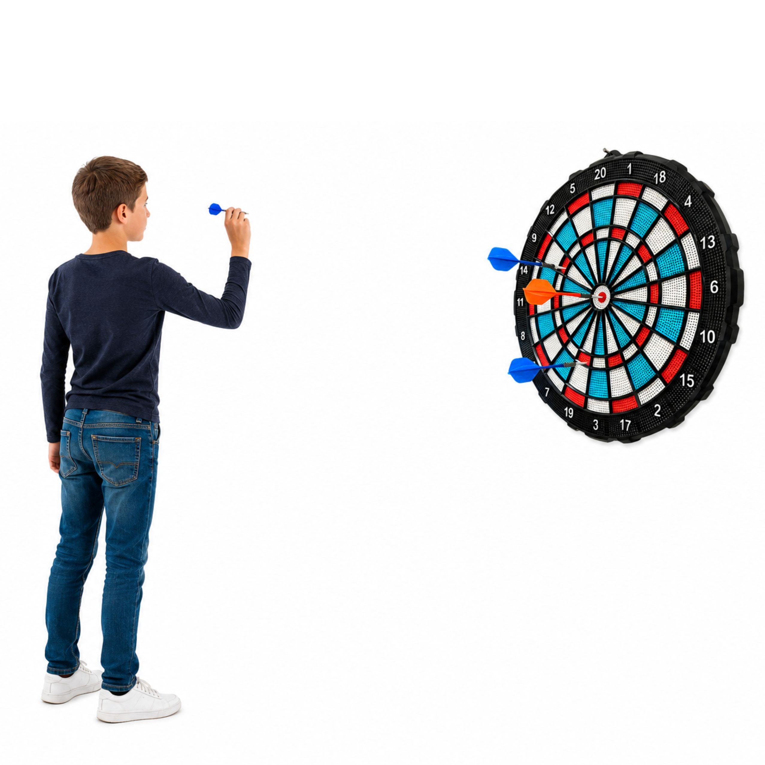 Tarcza Do Darta Soft Tip Rzutki Gra Zręcznościowa Towarzyska Zestaw 425 Cm