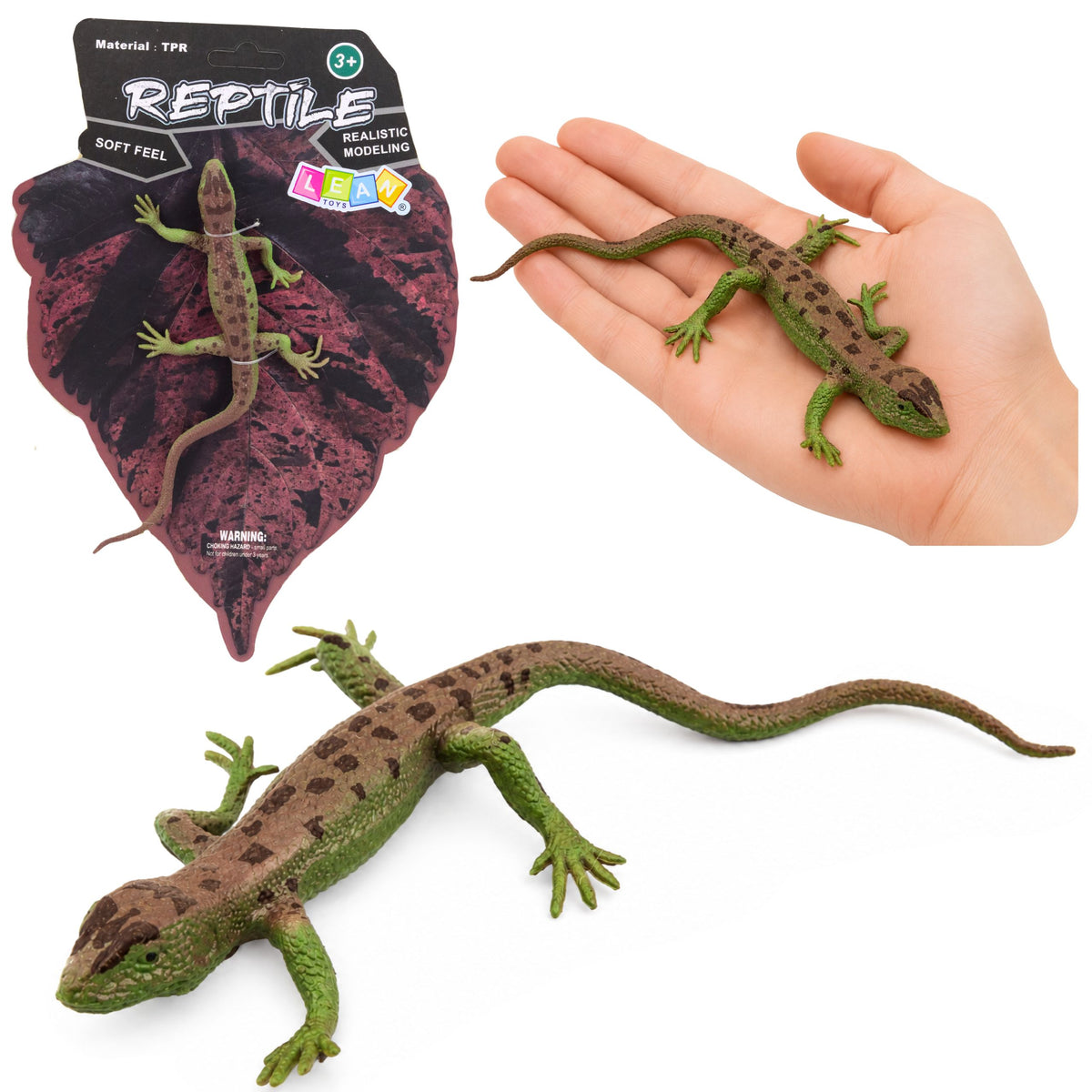 Sand Lizard Rubber Figure Stretchable Realistic 15 Cm