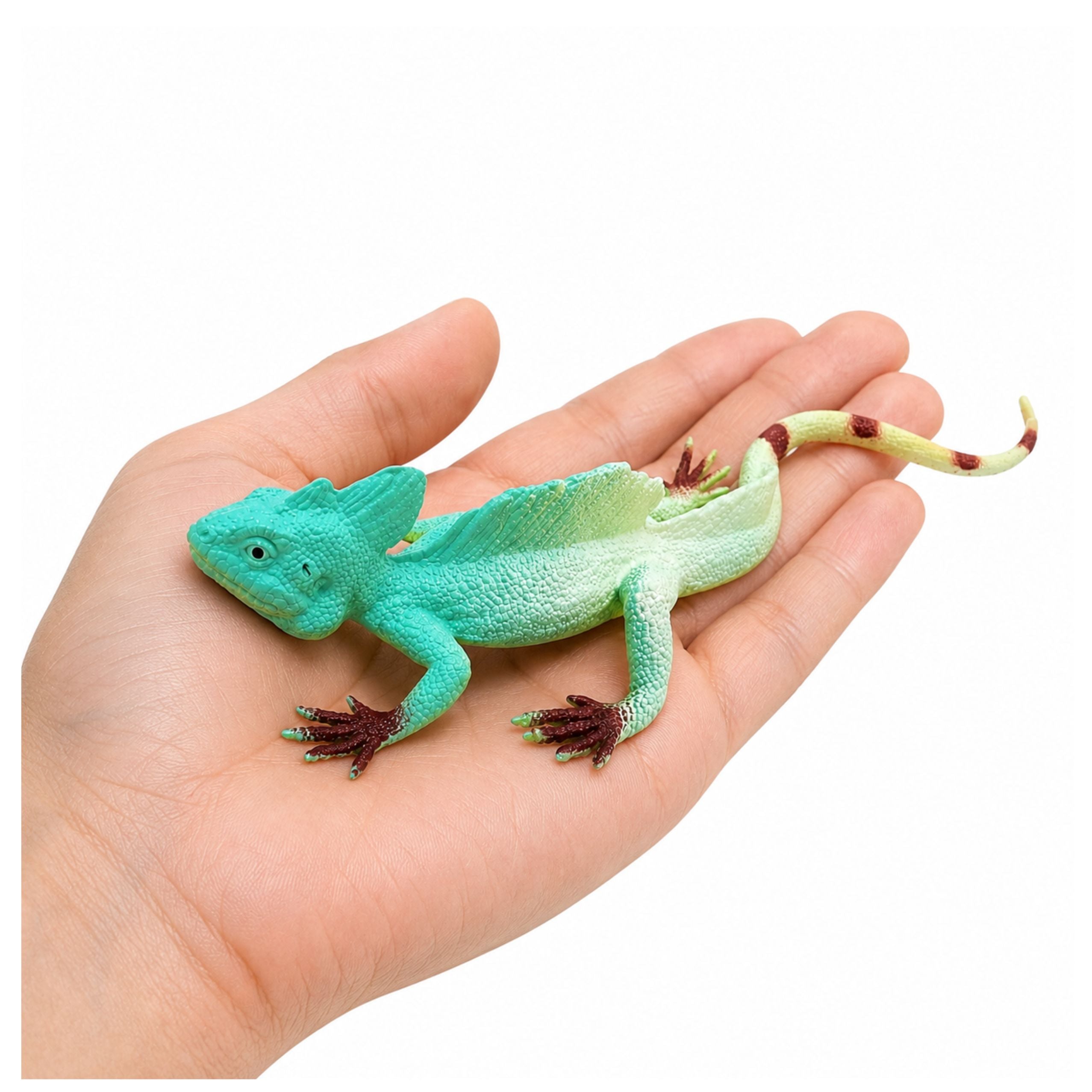 Agama Lizard Sailboat Rubber Figure Stretchable Realistic 16 Cm
