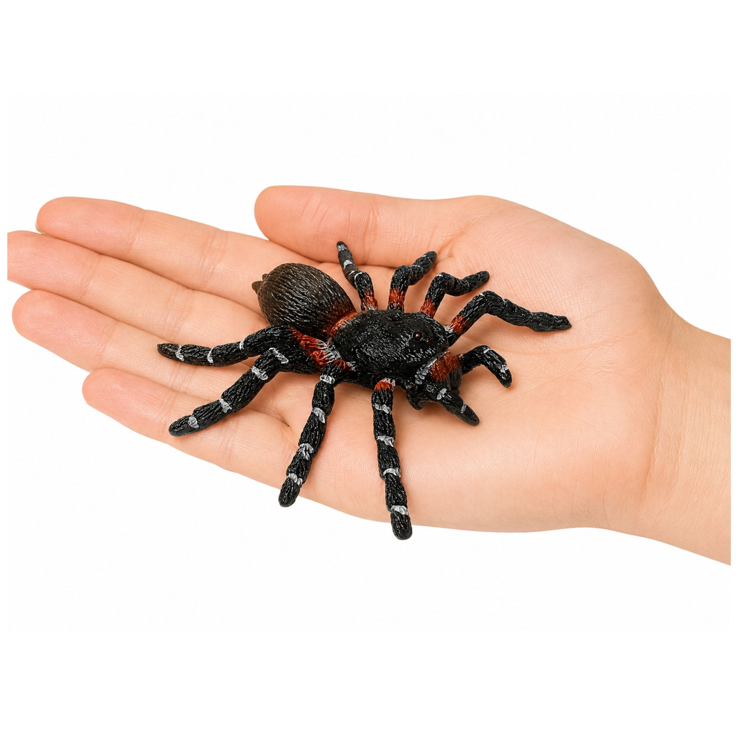 Spider Tarantula Rubber Figure Stretchable Realistic Black 10 Cm