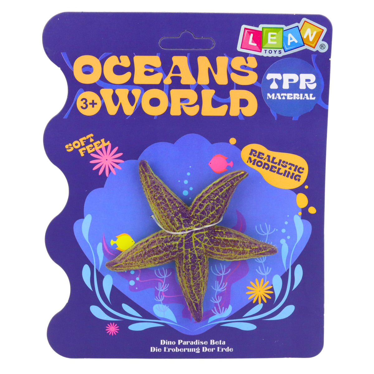 Starfish Rubber Figurine Stretchable Realistic Sea Animal 9.5 Cm