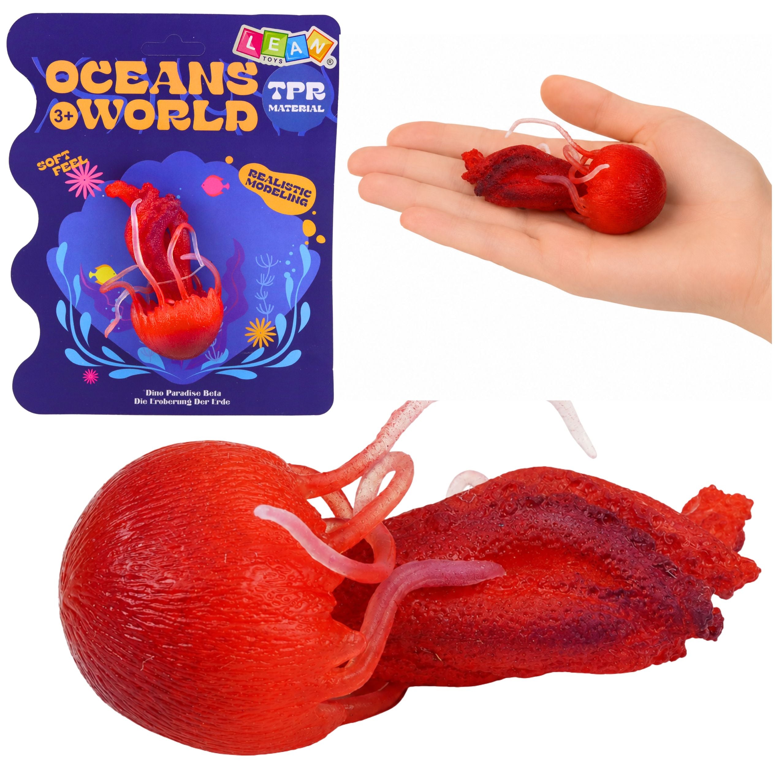 Jellyfish Rubber Figurine Stretchable Realistic Sea Animal 9 Cm