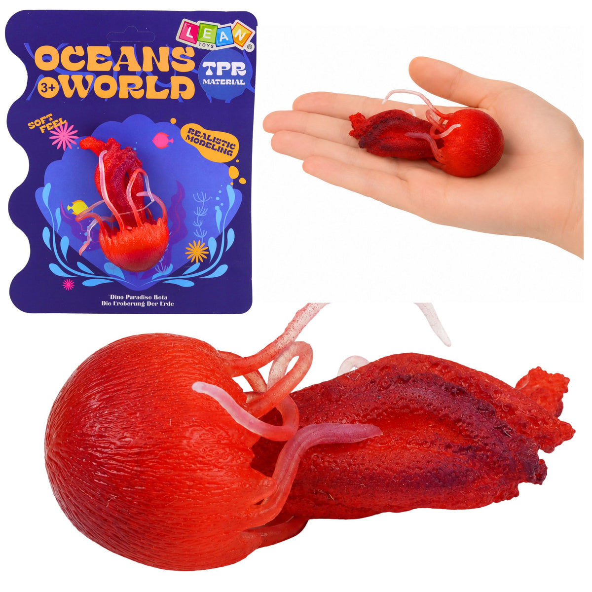 Jellyfish Rubber Figurine Stretchable Realistic Sea Animal 9 Cm