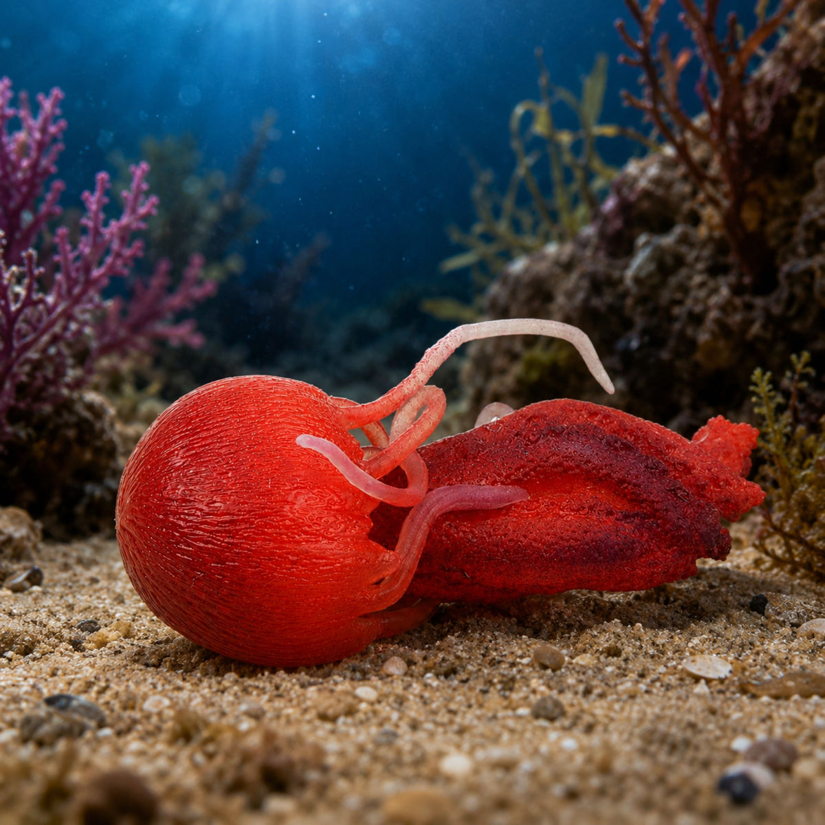 Jellyfish Rubber Figurine Stretchable Realistic Sea Animal 9 Cm