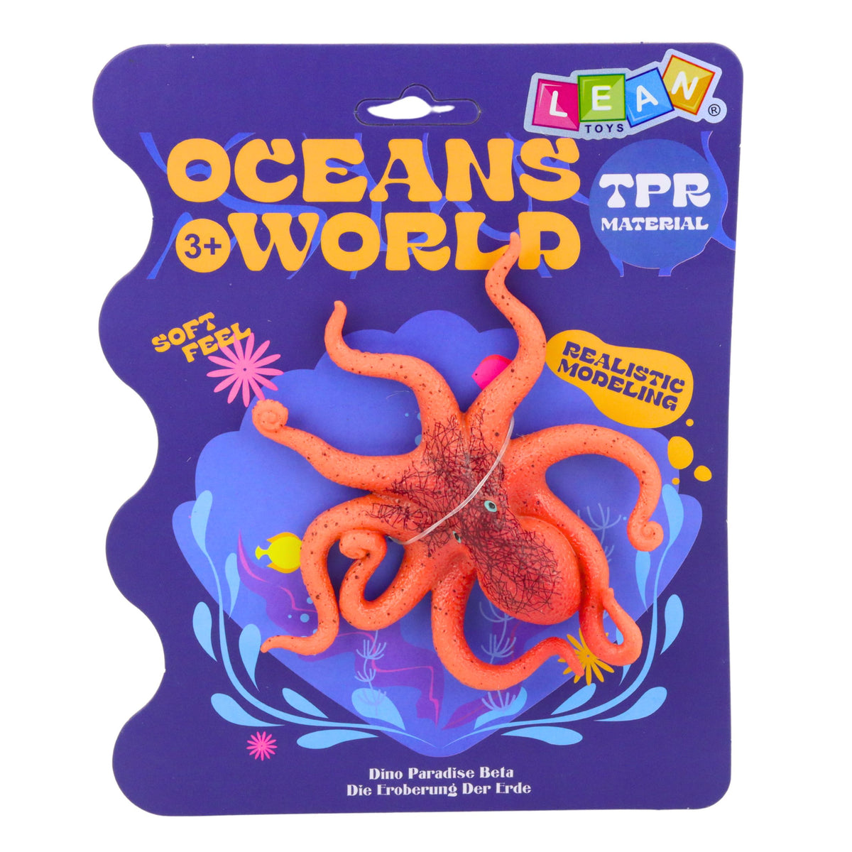 Oktopus-Figur aus Gummi, dehnbar, realistisches Meerestier, 12 cm
