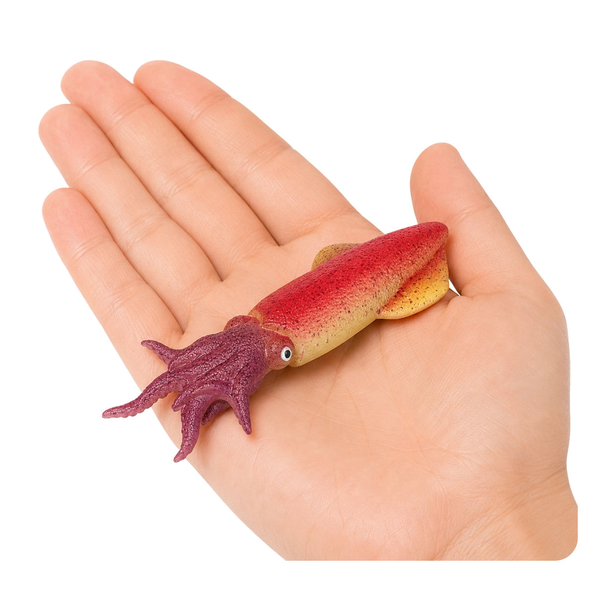 Squid Rubber Figurine Stretchable Realistic Sea Animal 14 Cm