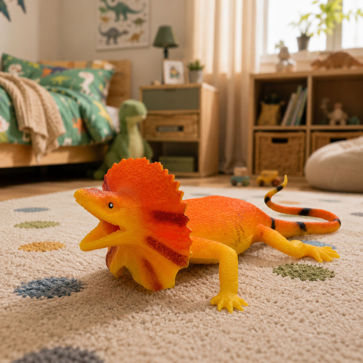 Collared Lizard Rubber Figure Stretchable Realistic 19cm