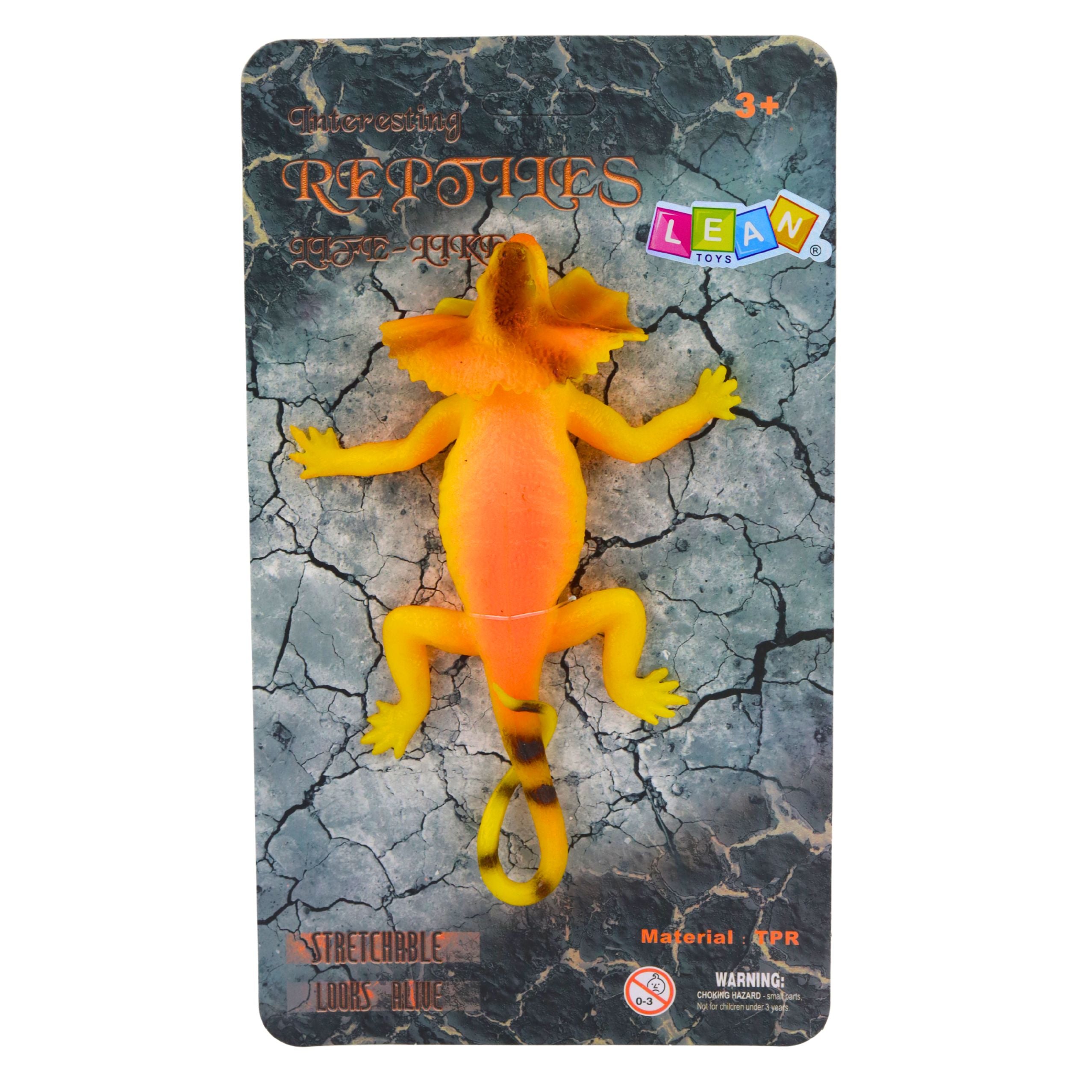 Collared Lizard Rubber Figure Stretchable Realistic 19cm