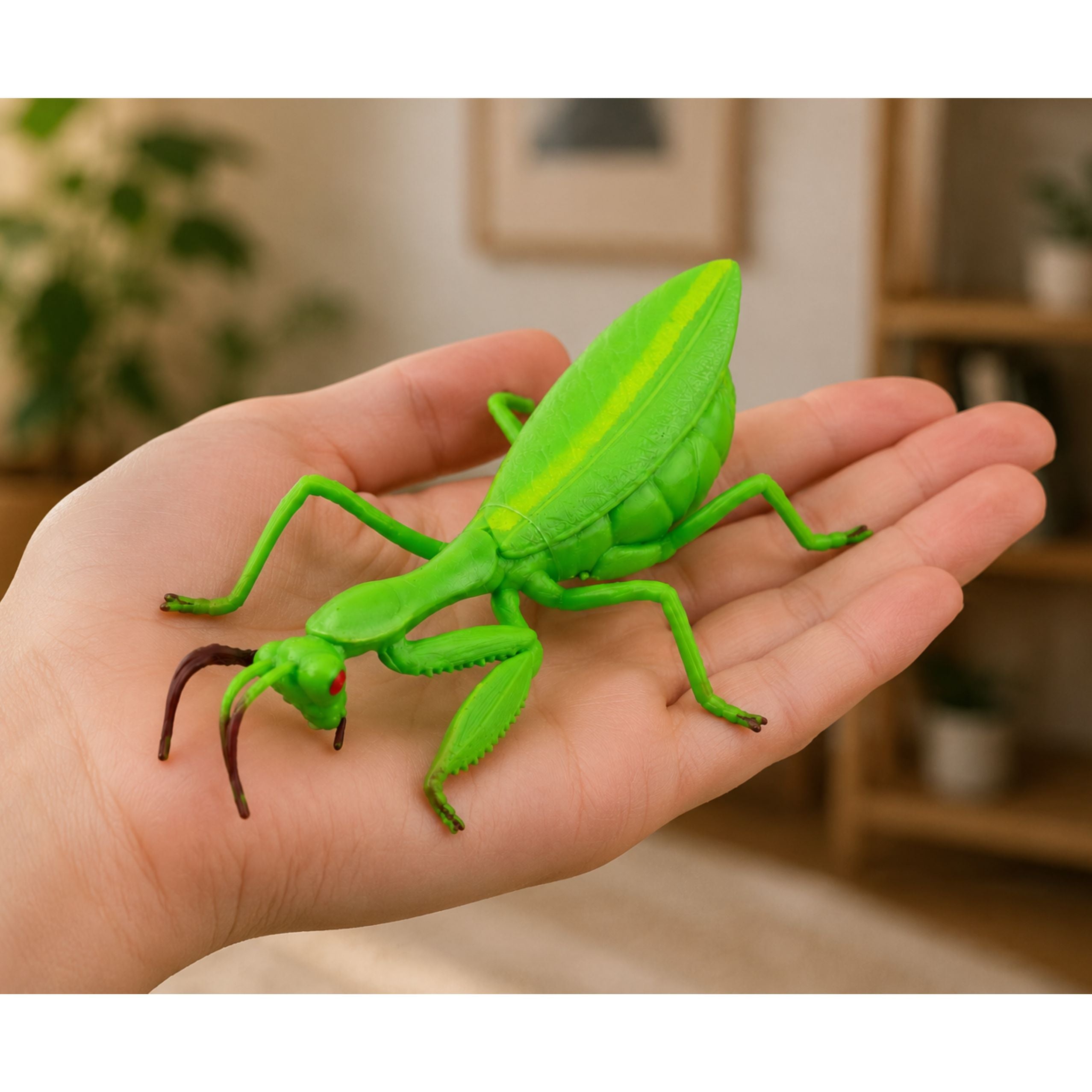 Praying Mantis Rubber Figure Stretchable Realistic Green 18 Cm