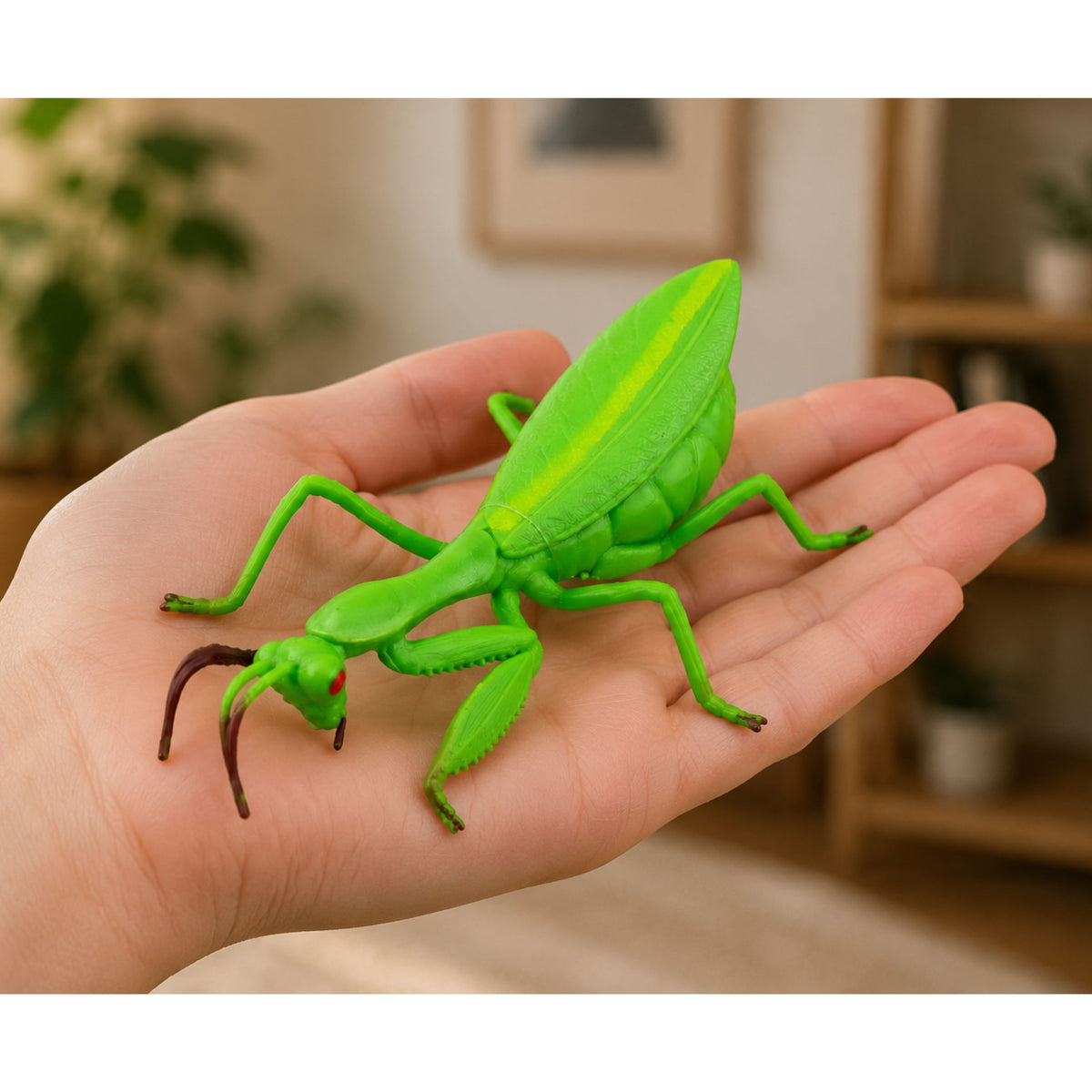 Praying Mantis Rubber Figure Stretchable Realistic Green 18 Cm