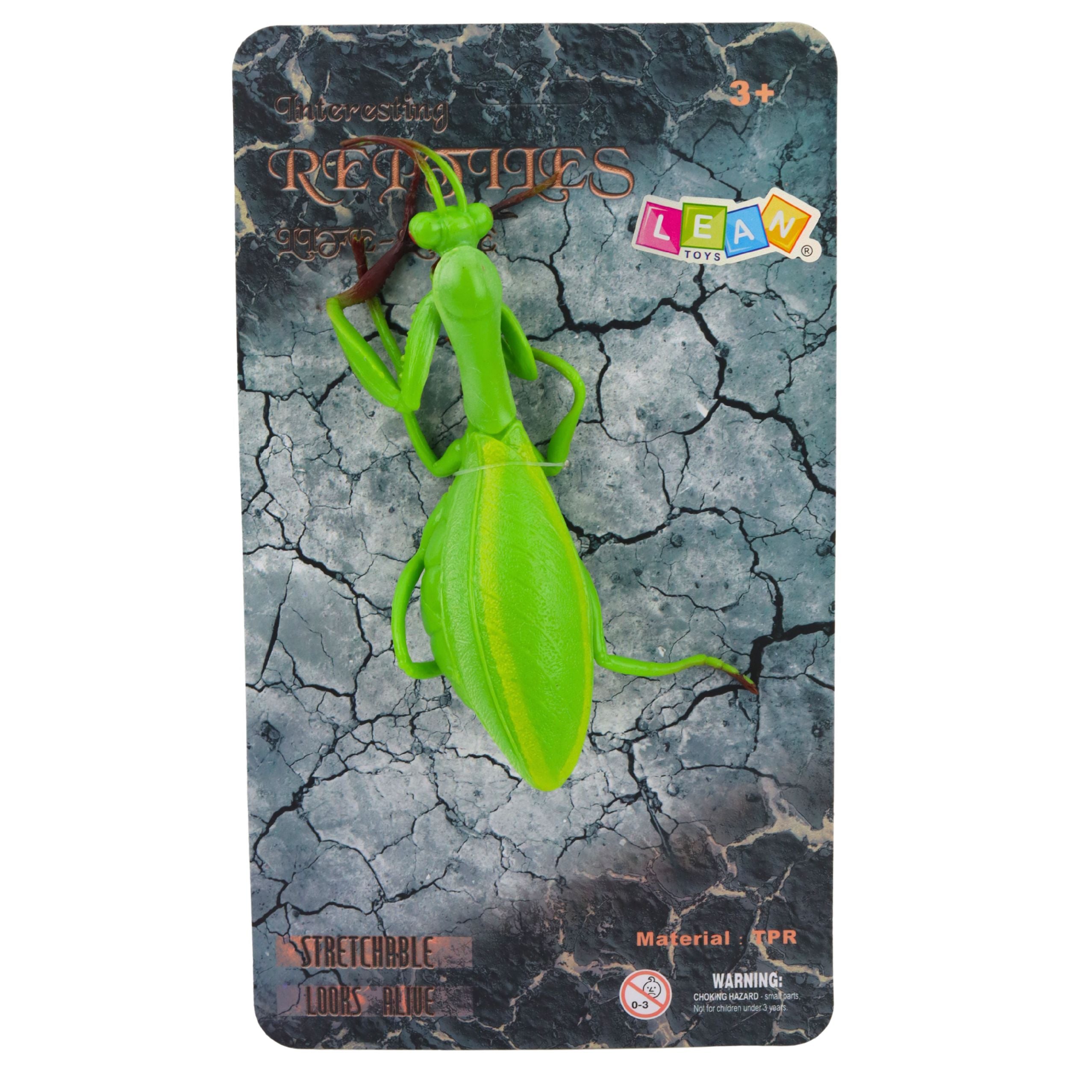 Praying Mantis Rubber Figure Stretchable Realistic Green 18 Cm