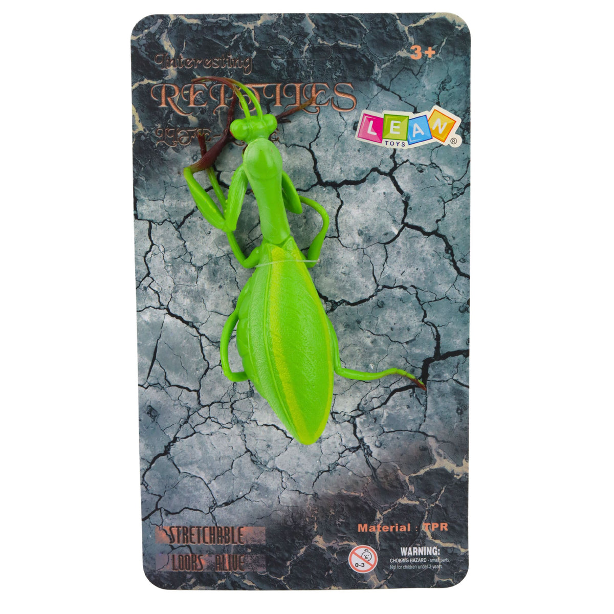 Praying Mantis Rubber Figure Stretchable Realistic Green 18 Cm