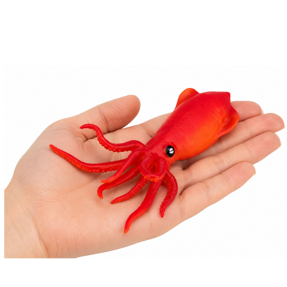 Squid Rubber Figurine Stretchable Realistic Sea Animal 18 Cm