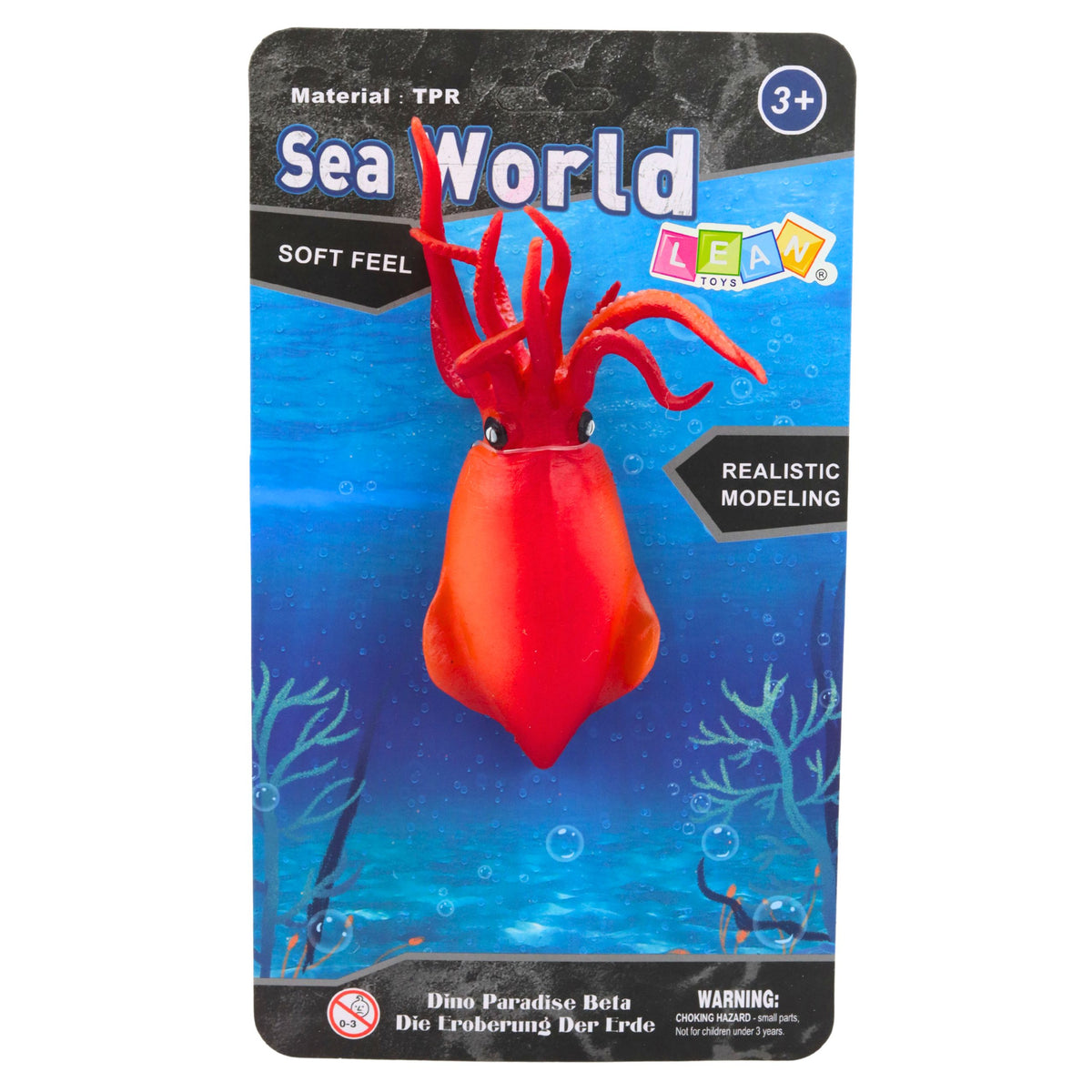 Squid Rubber Figurine Stretchable Realistic Sea Animal 18 Cm