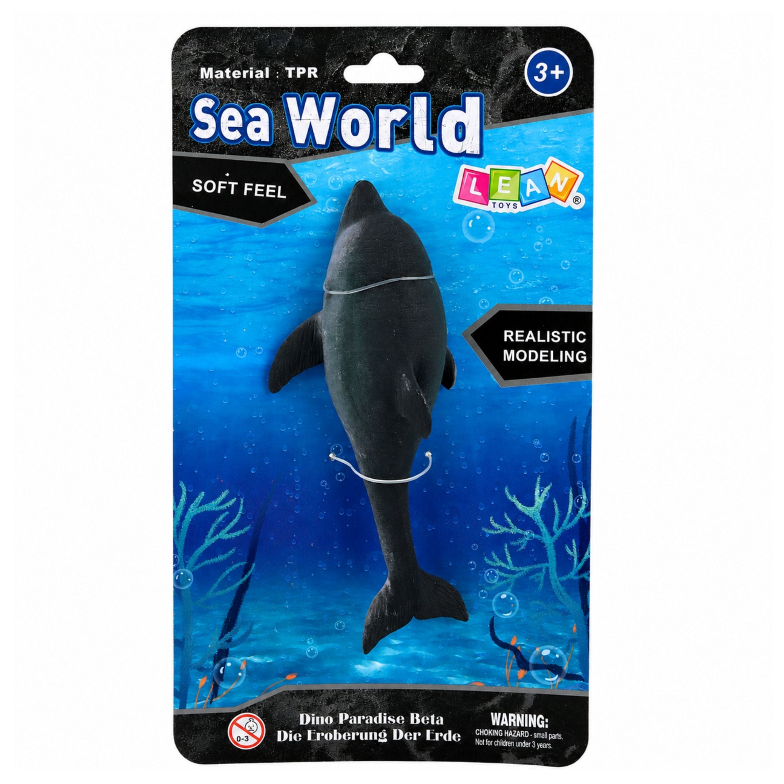 Rubber Sea Dolphin Figurine Soft Realistic Tpr Dark Gray 17.5 Cm