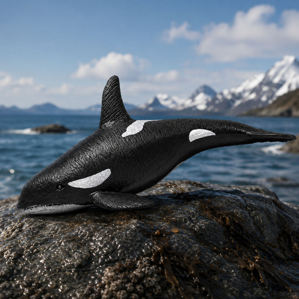 Fiskgummi späckhuggarfigur Sträckbar realistisk marint däggdjur 17,5 Cm
