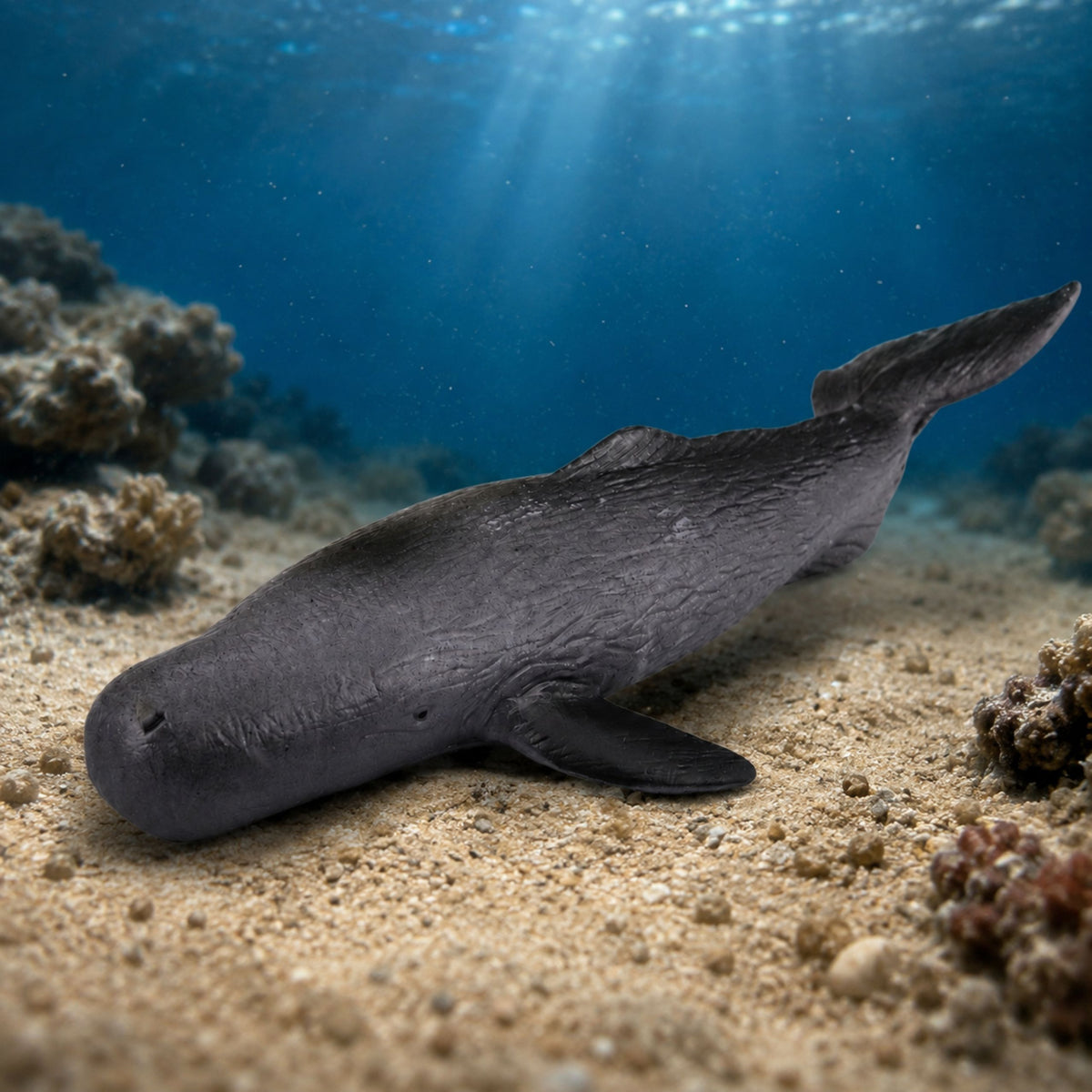 Fish Rubber Whale Figurine Stretchable Realistic Marine Mammal 18cm