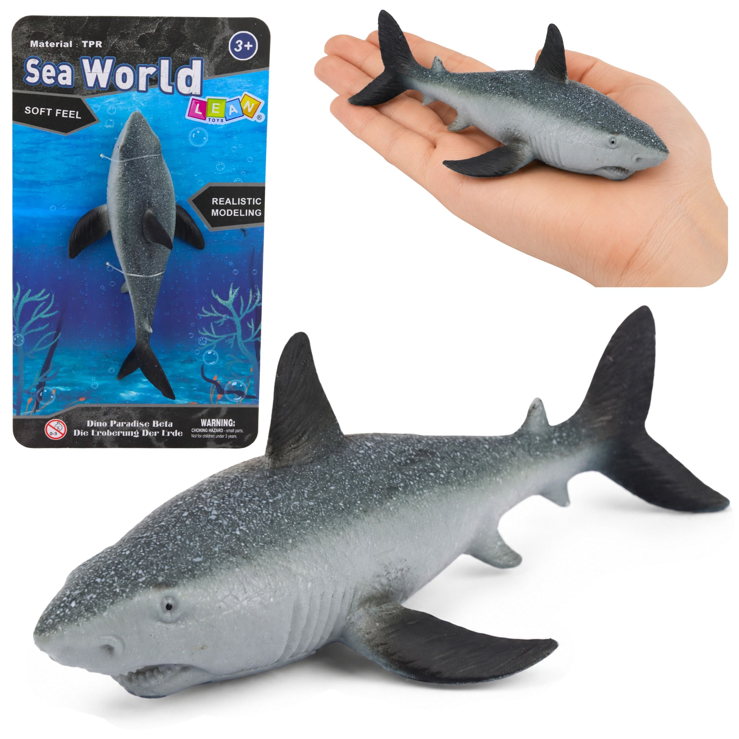Fish Rubber Shark Figure Stretchable Realistic Ocean Shark 18 Cm