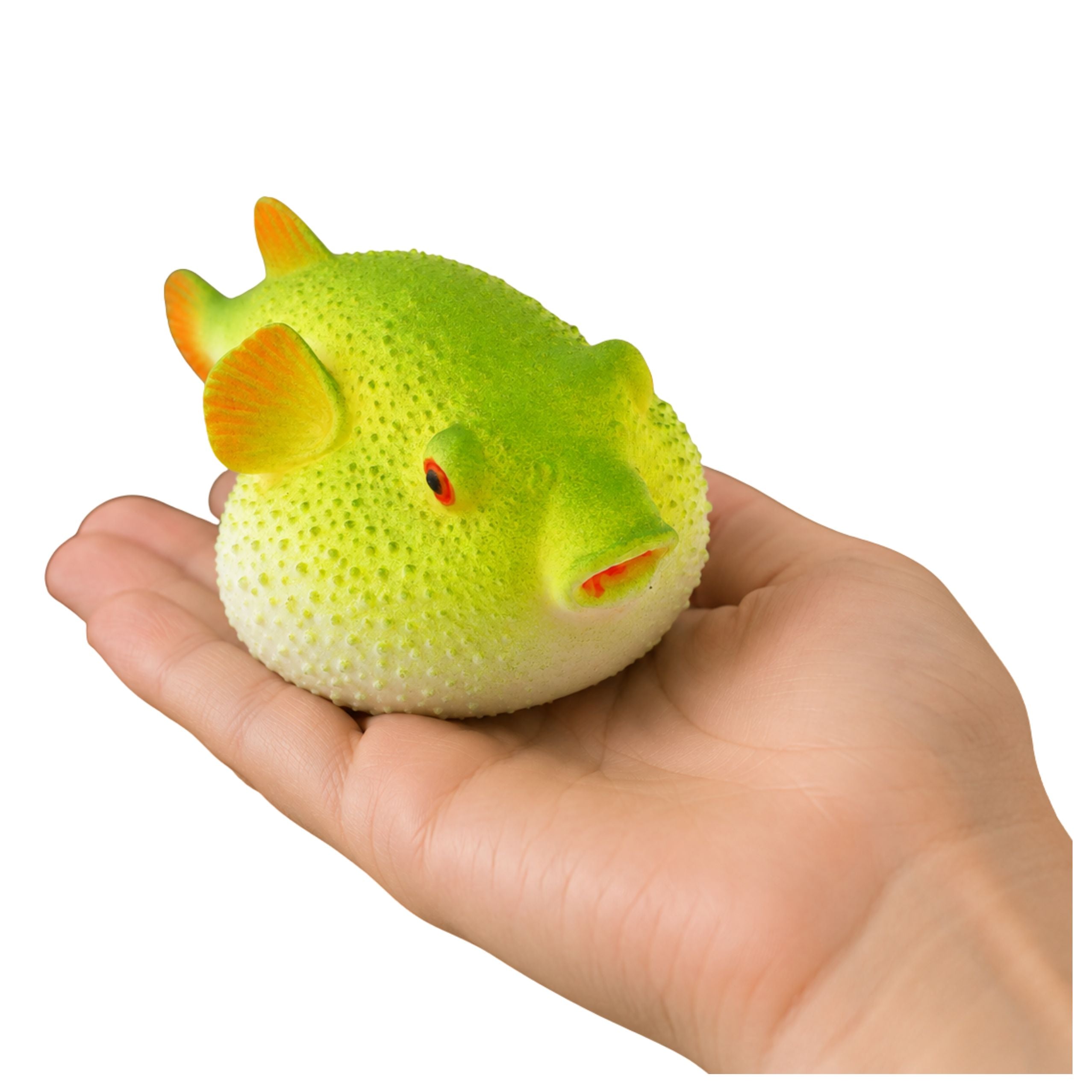 Puffer Fish Rubber Figure Stretchable Realistic Ocean Fish 12cm