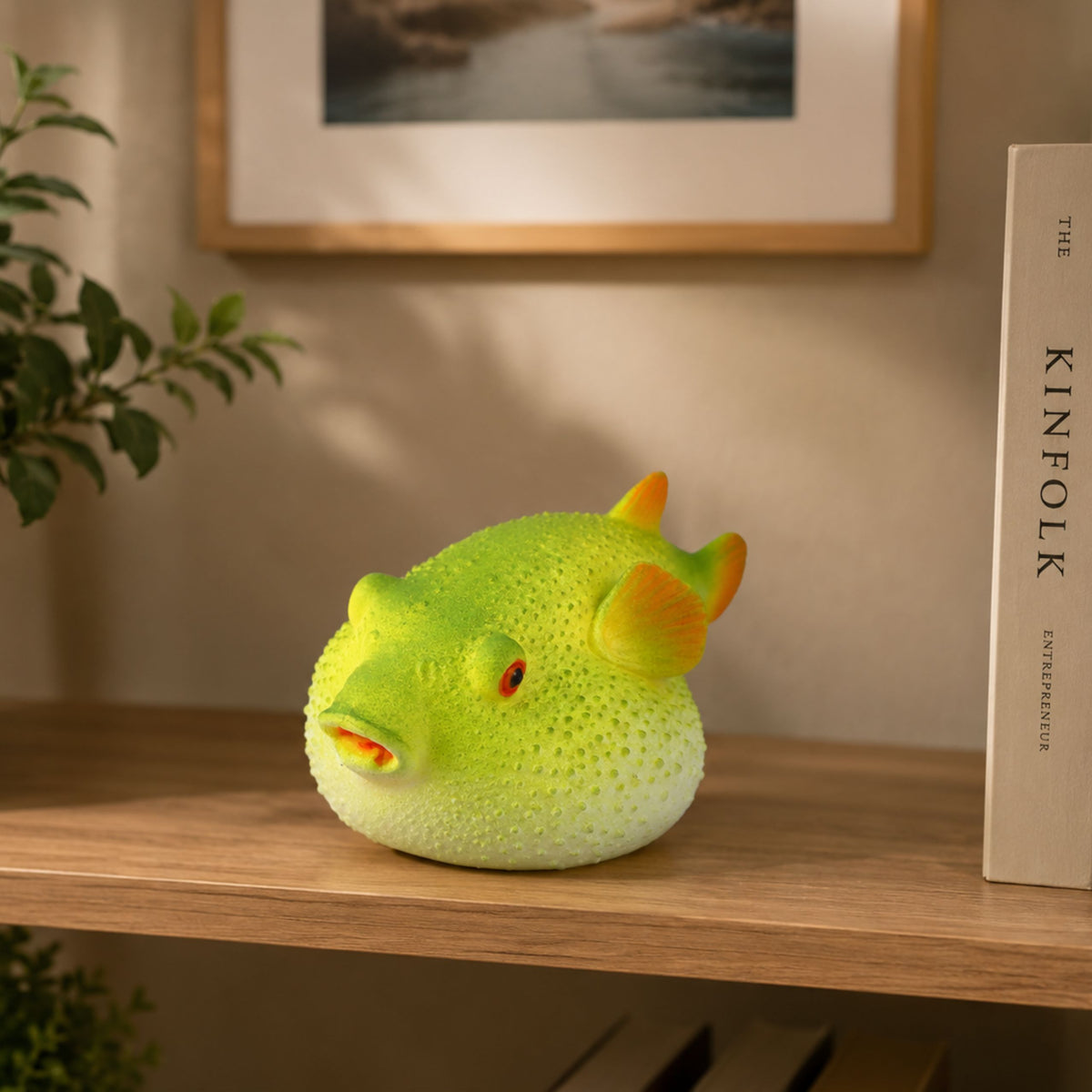 Puffer Fish Rubber Figure Stretchable Realistic Ocean Fish 12cm