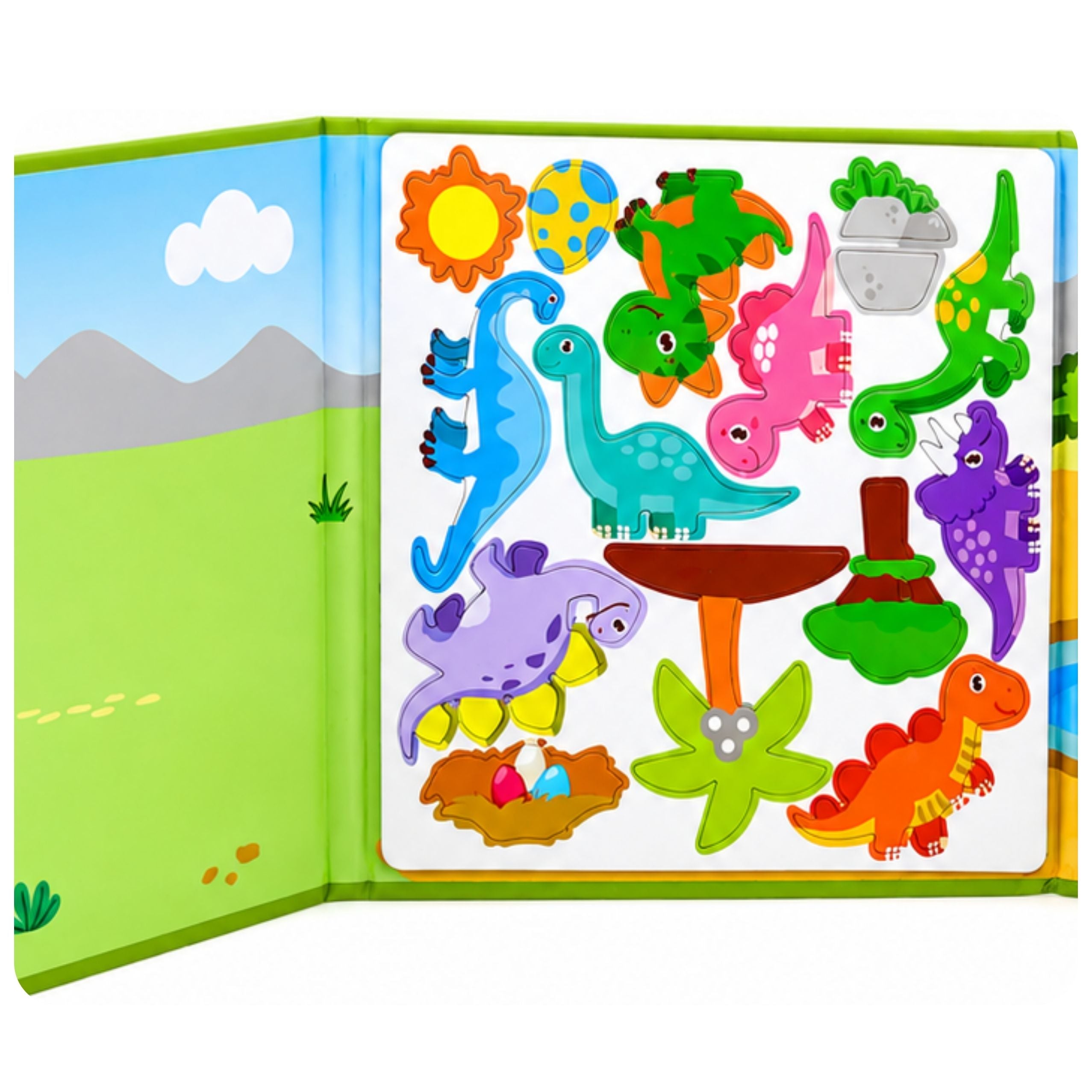 Magnetic Puzzle Book Dinosaurs Colorful Magnets 30 Pcs.