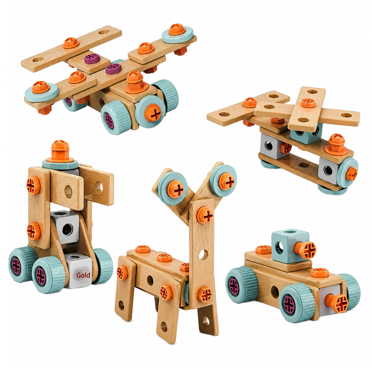 Screwdriver Construction Set With Blocks In A Case 190 Pcs.