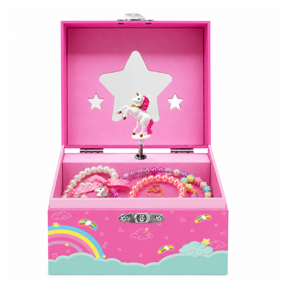 Music Box Šperkovnica Rotačná Unicorn Pink