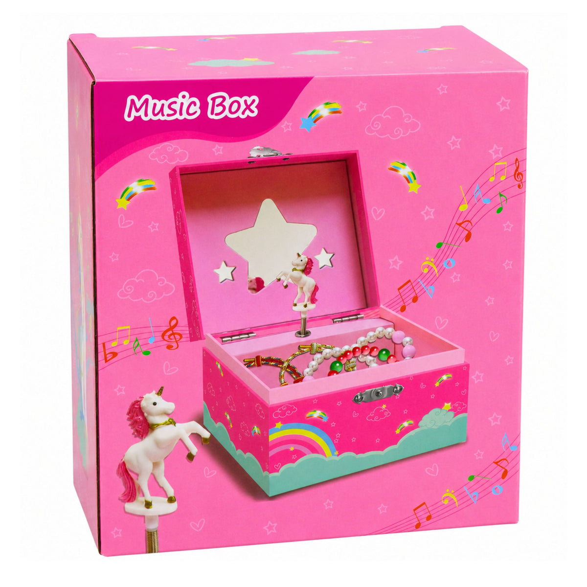 Music Box Šperkovnica Rotačná Unicorn Pink