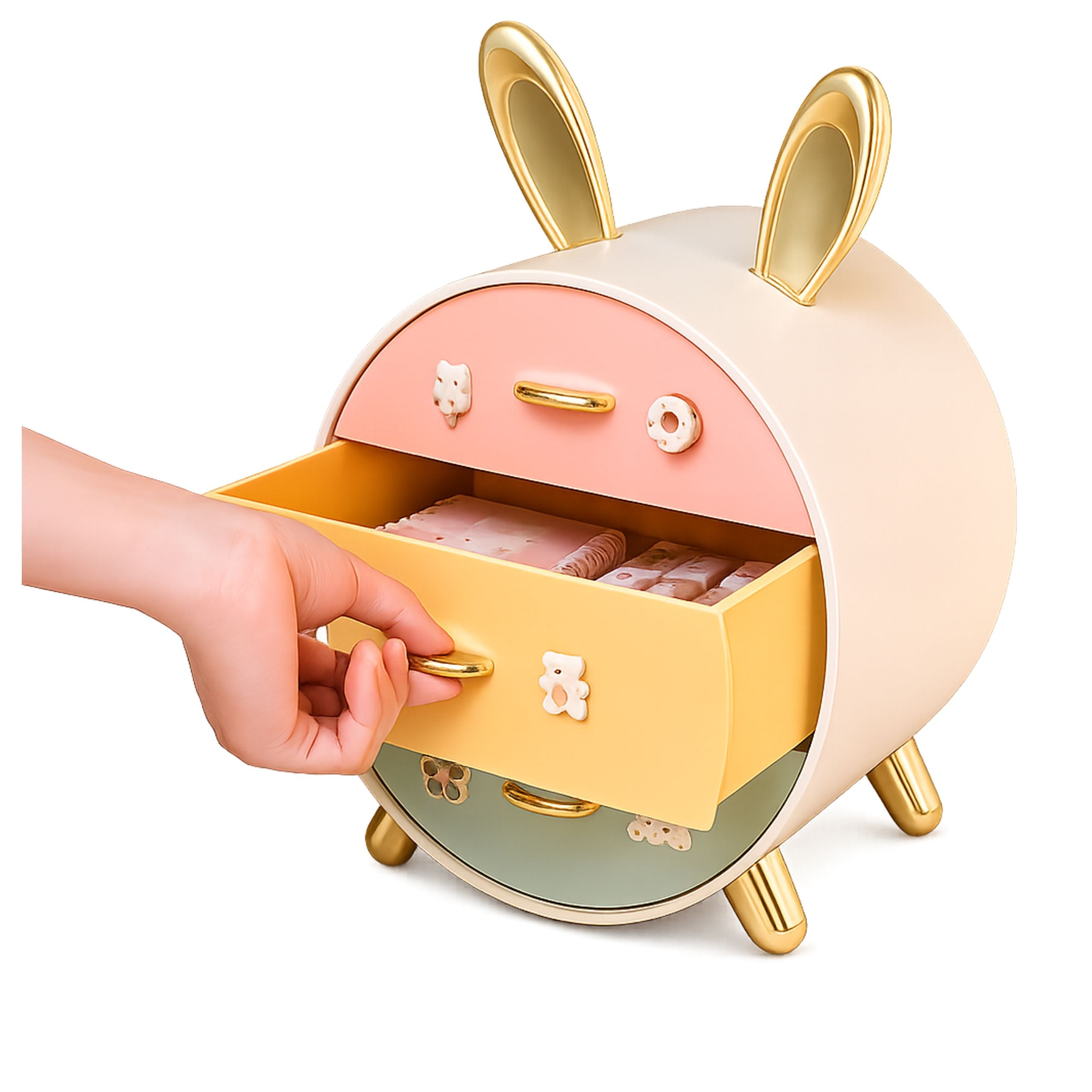 Organizer With Drawers For Jewelry 3-drawer Desk Box Rabbit