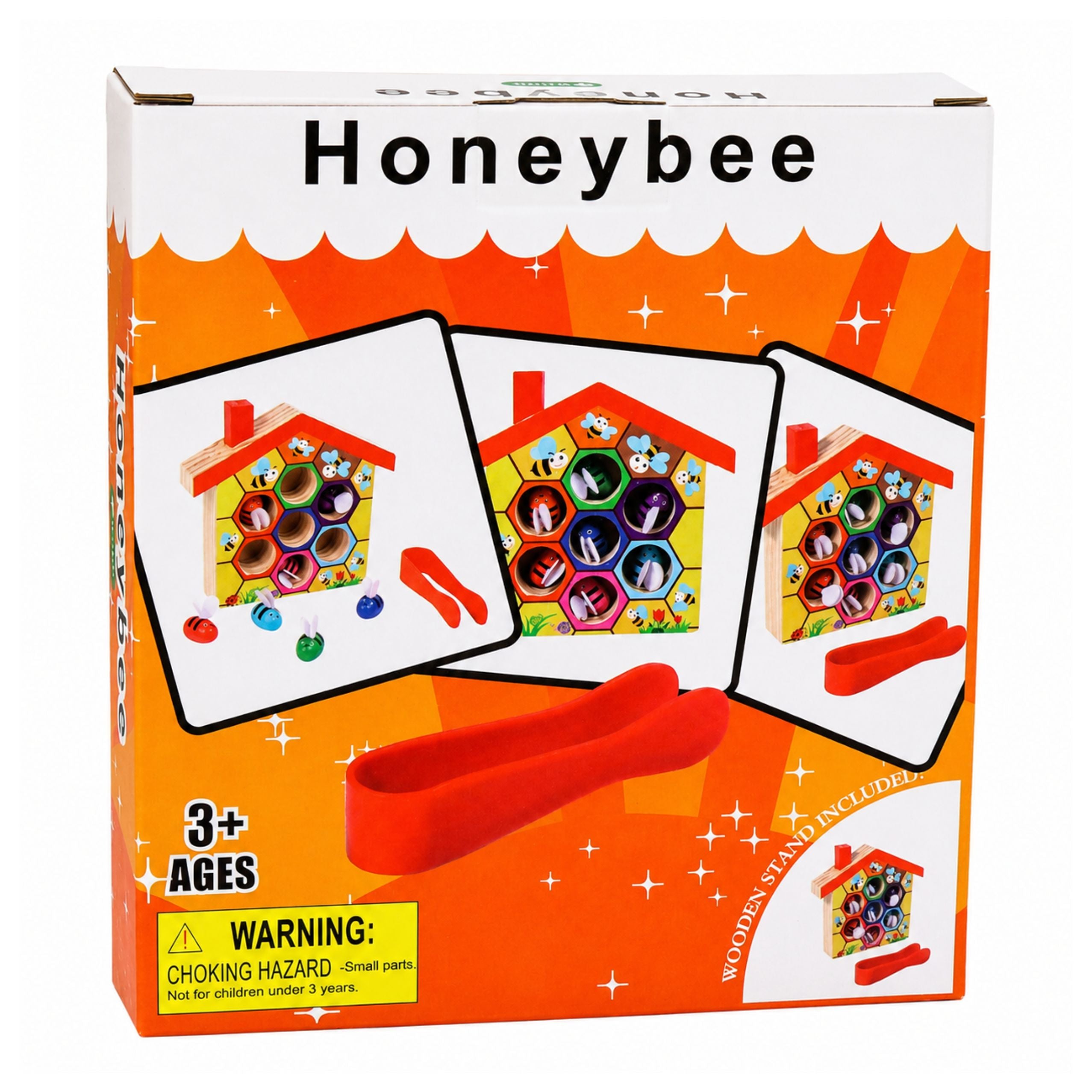 Dexterity Toy Educational Beehive Wooden Tweezers 7 Pcs.
