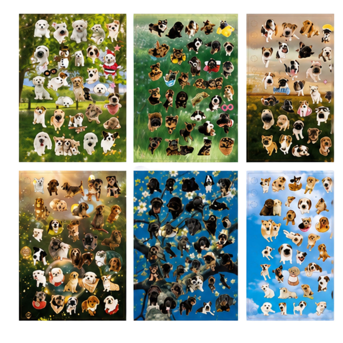 Livre d'autocollants races de chiens Album de 800 autocollants brillant mat