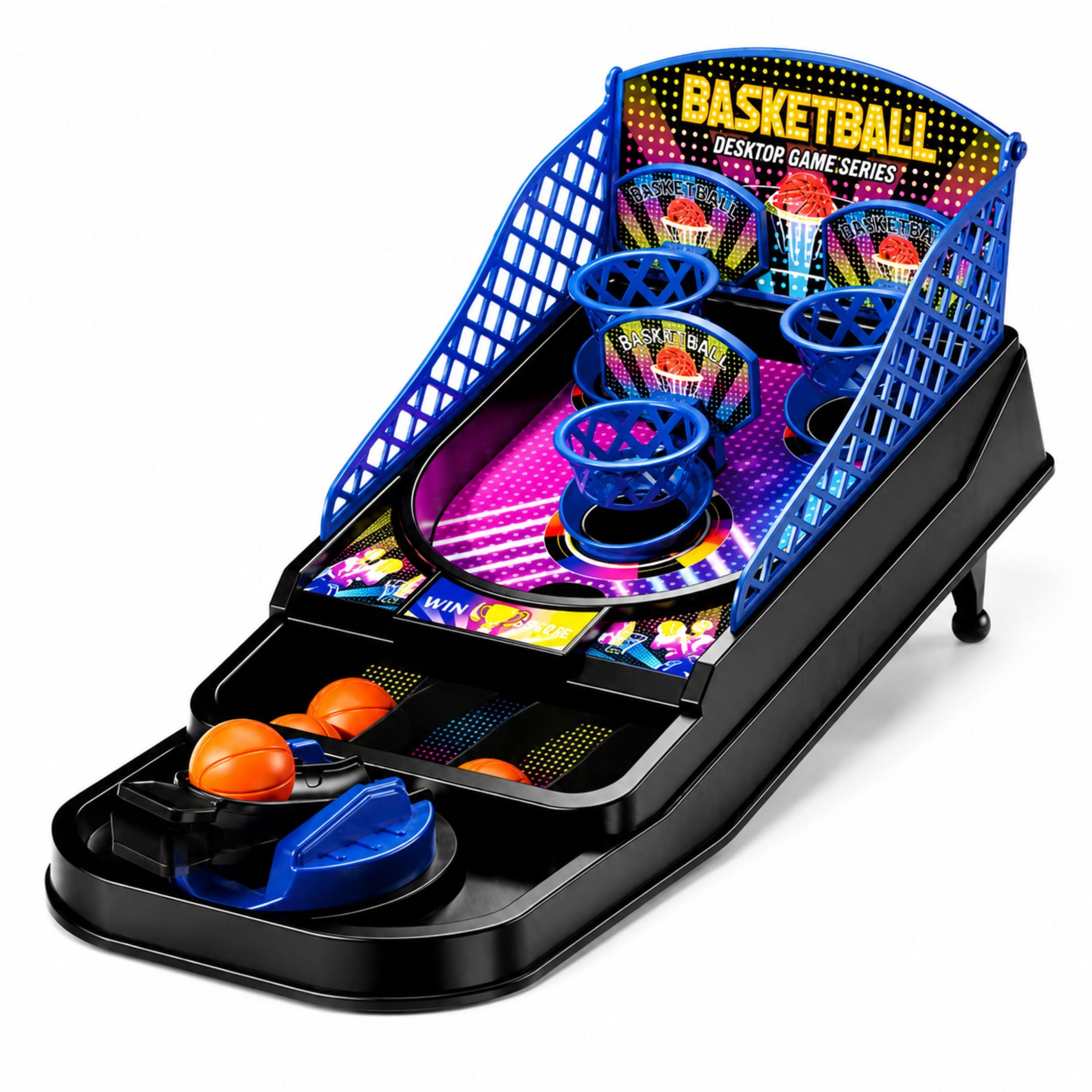 Mini Table Basketball Arcade Game 3 Baskets Launcher