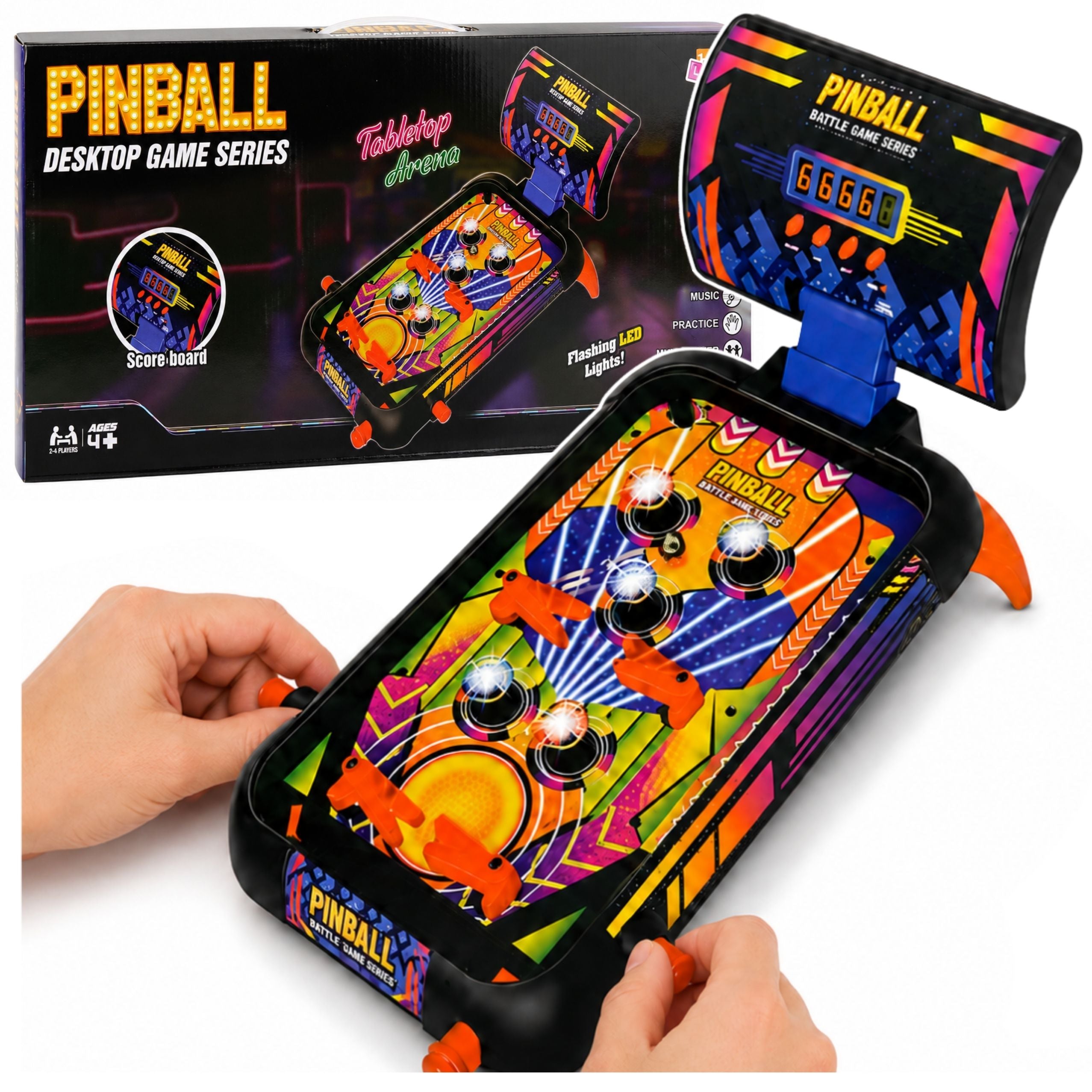 Arcade Game Pinball Table Flipper Point Counter Lights Sounds