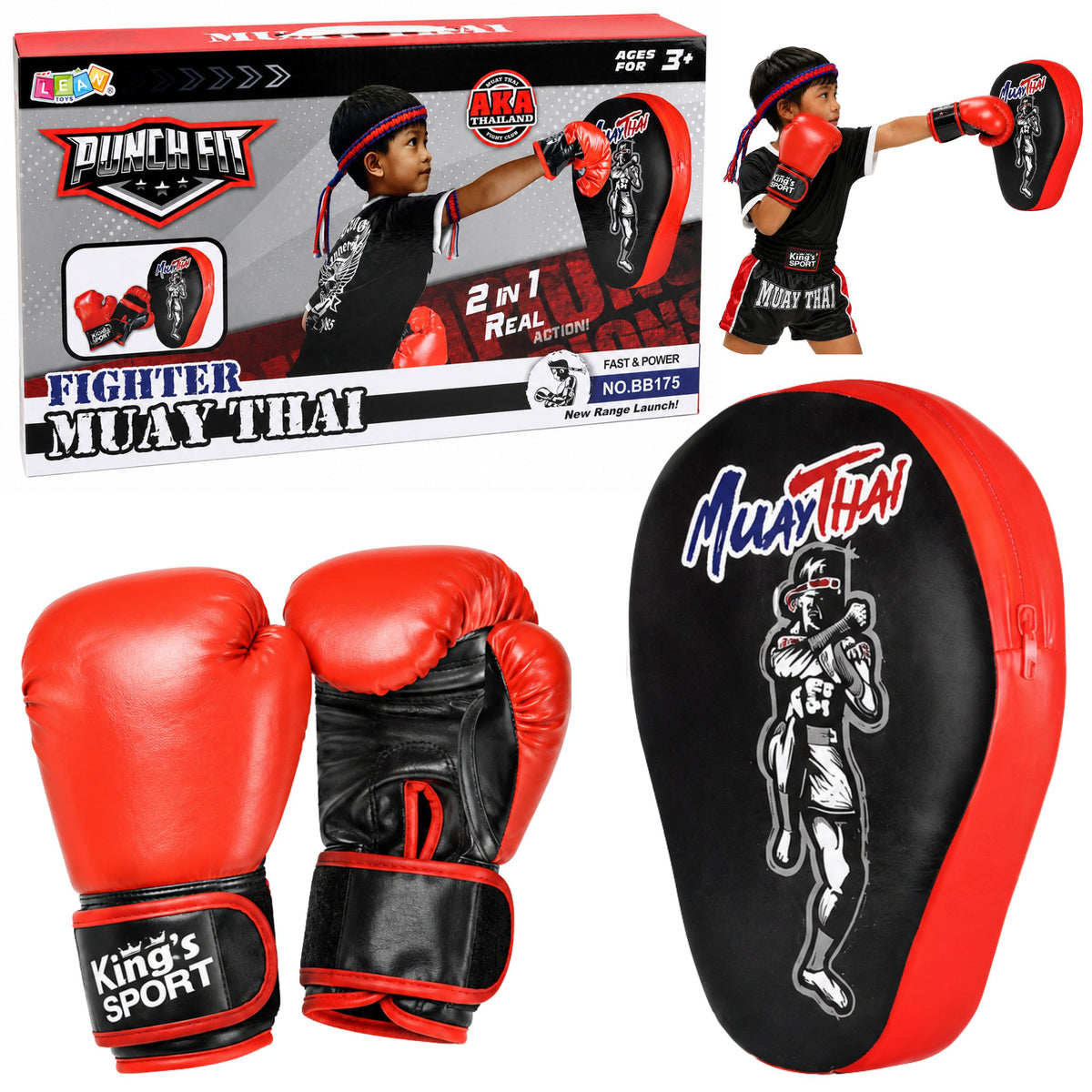 Boxing Sports Set Gloves Training Pad 2in1 Muay Thai