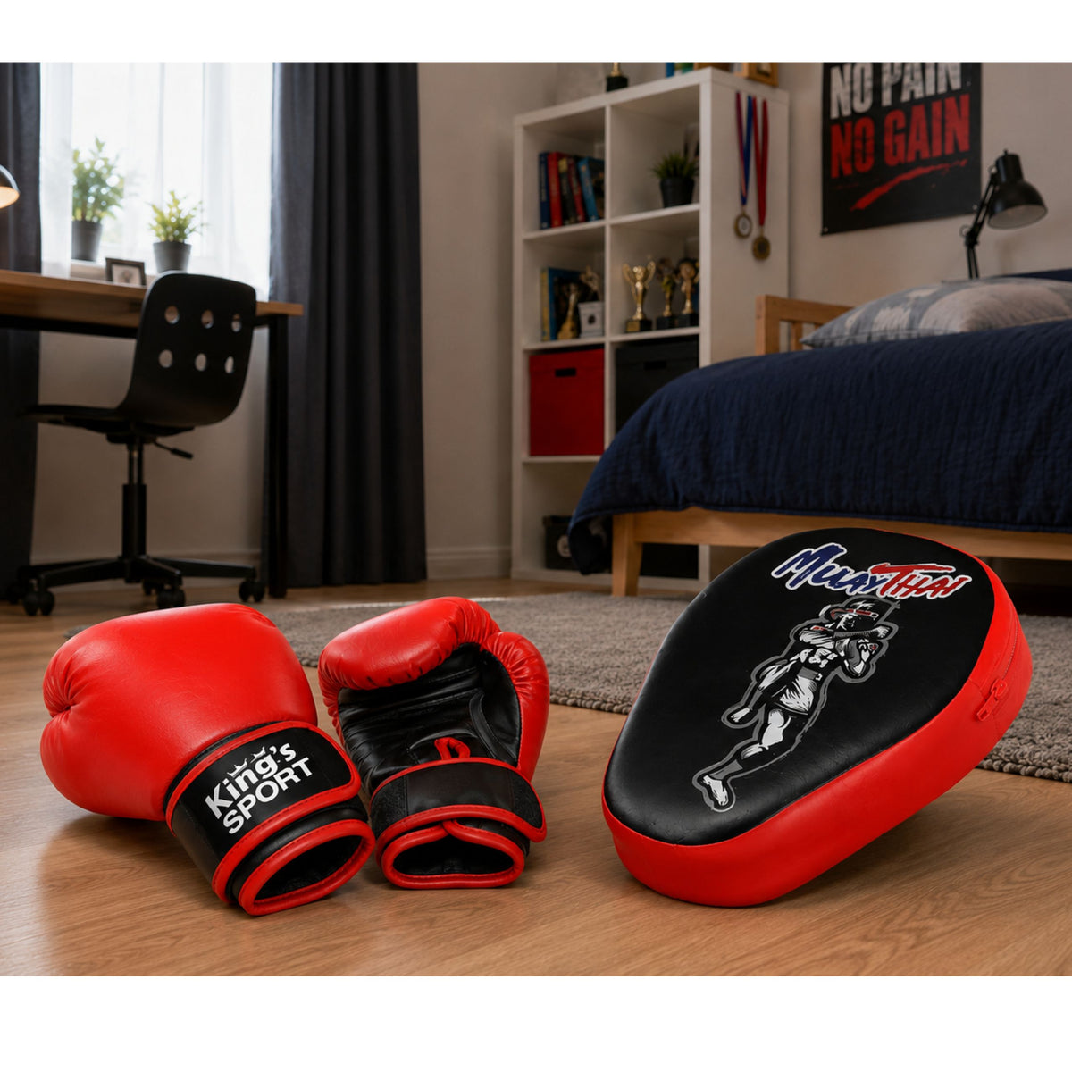 Boxing Sports Set Gloves Training Pad 2in1 Muay Thai