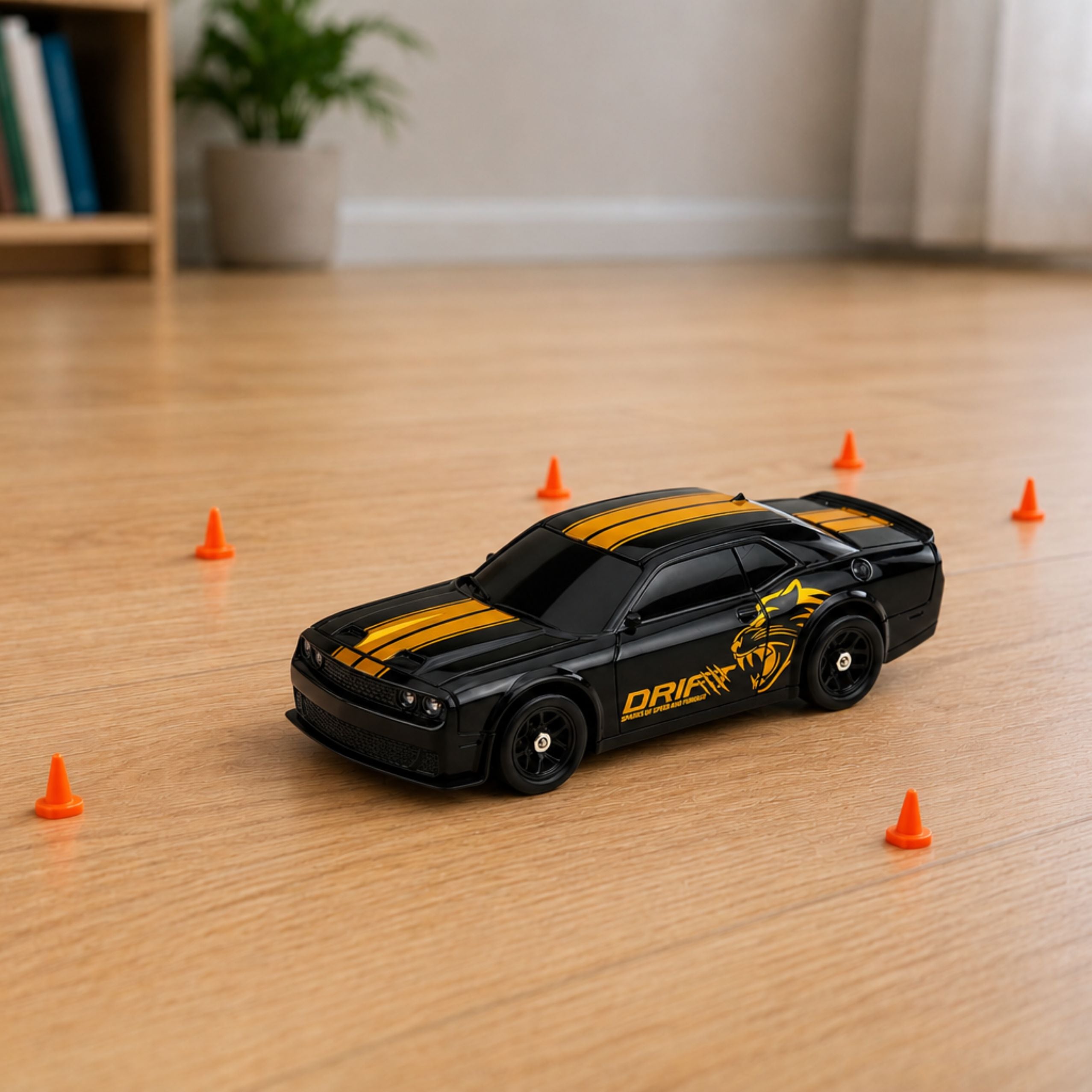 Rc Drift Sports Car Interchangeable Body Wheels 4wd Black 1:43