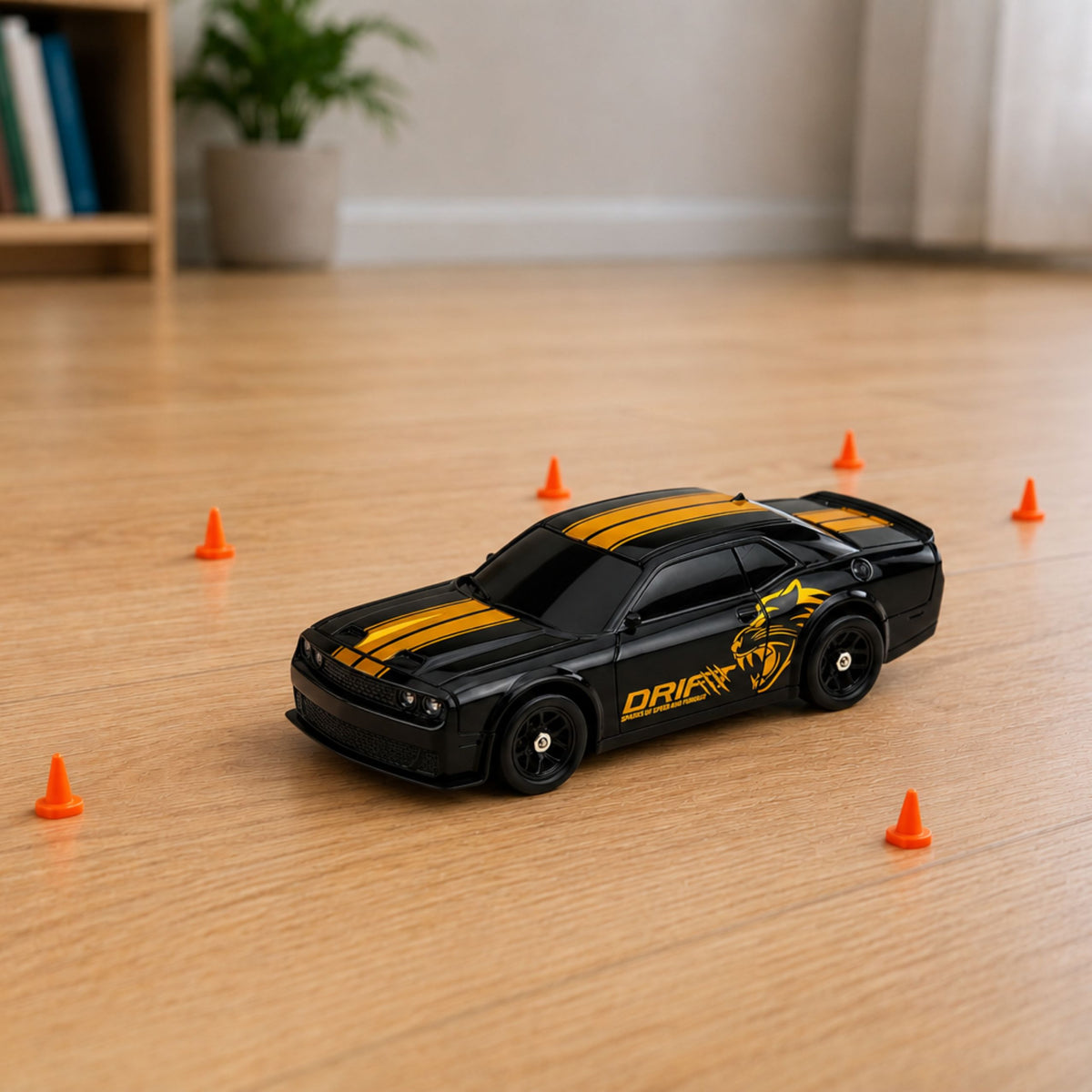 Rc Drift Sports Car Vymeniteľné kolesá karosérie 4wd Black 1:43