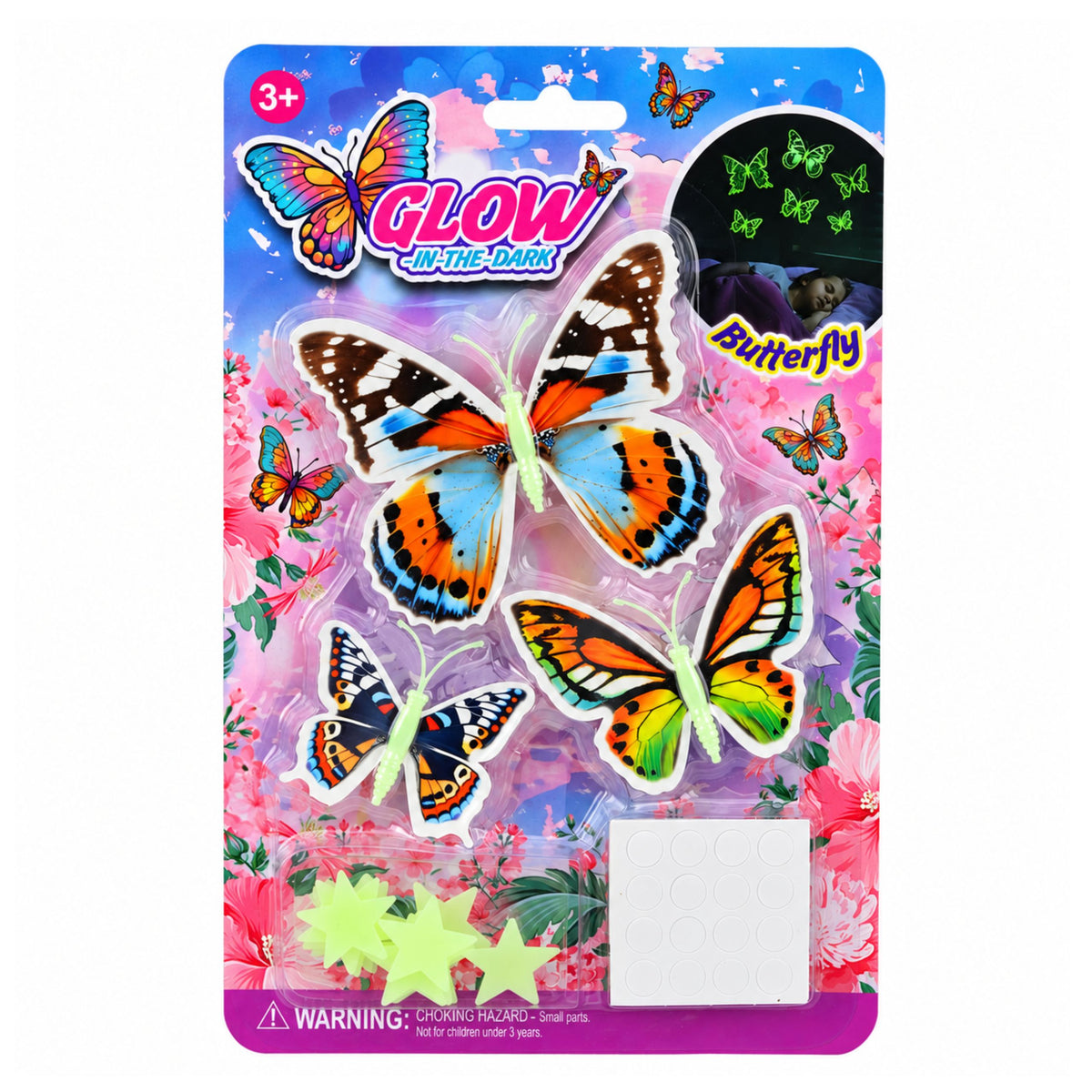 Fluorescent Butterflies Glow In The Dark Stars Wall Stickers