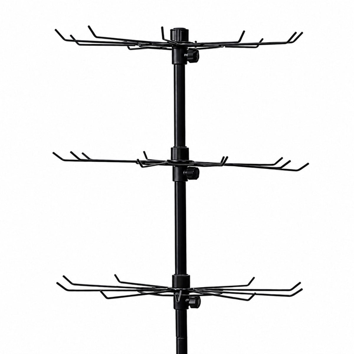 Draaibare Displayplankhanger 4-laags Op Wielen Zwart 40x150cm
