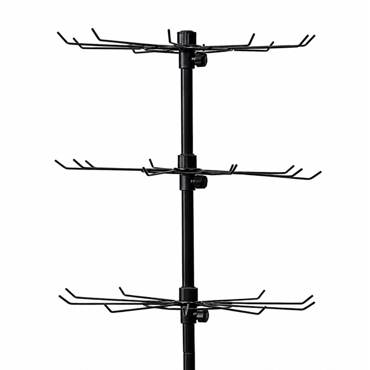 Forgó polcos akasztó 5 szintes kerekeken fekete 40x150 cm
